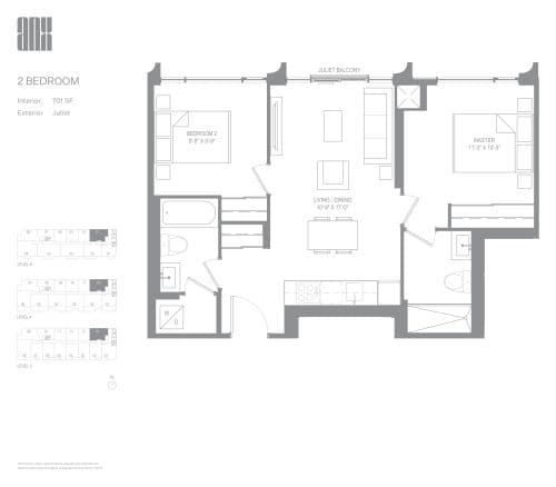 701 SF floor plan