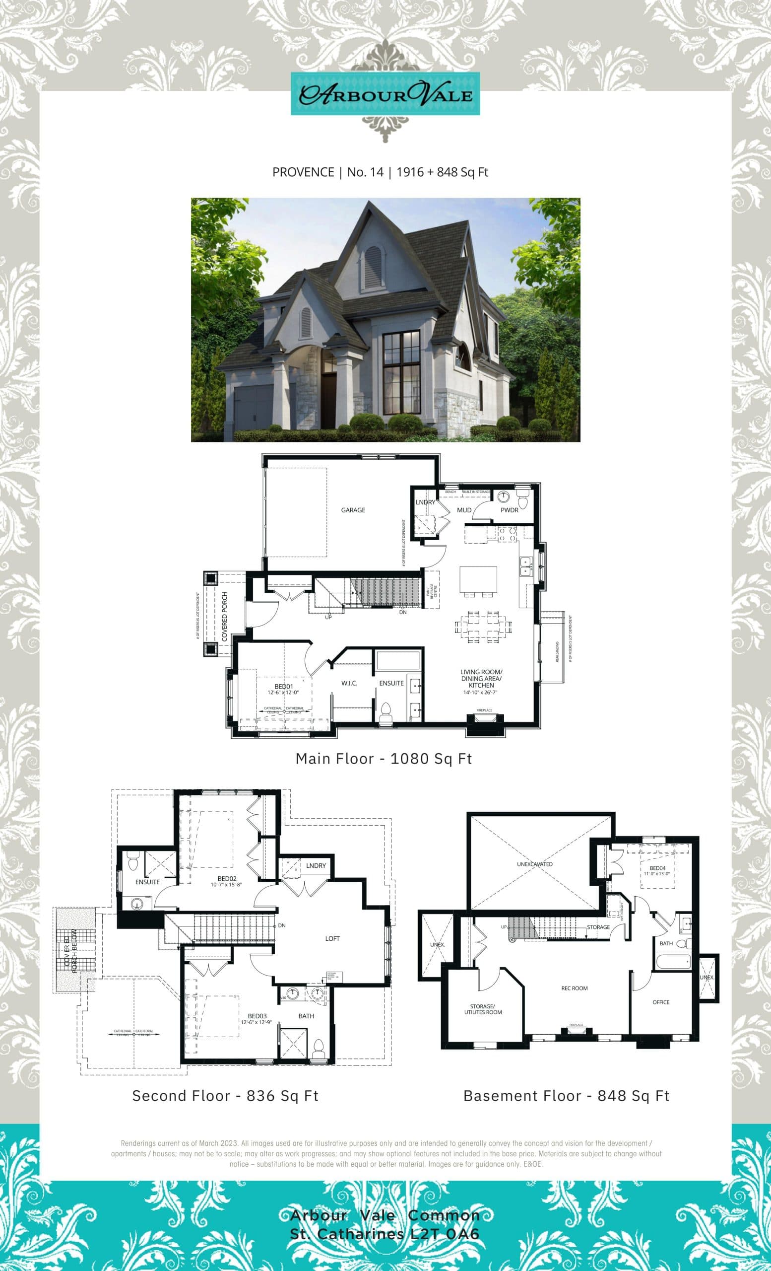 Provence Floor Plan at Arbour Vale Condos - 1916 sq.ft