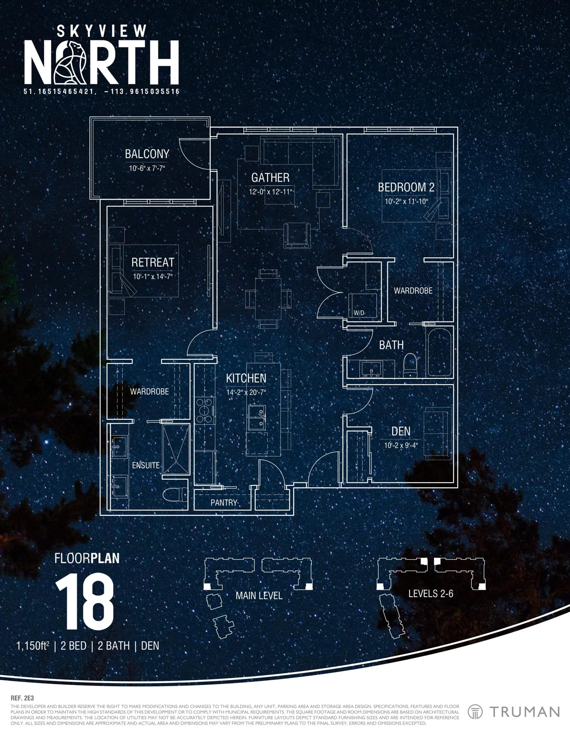 Floorplan 18 Floor Plan at Skyview North Condos - 1150 sq.ft