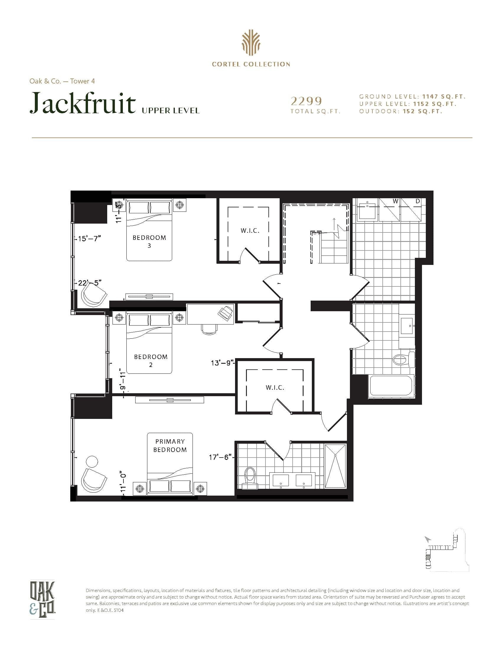 Jackfruit Floor Plan at Oak & Co Lofts - 2299 sq.ft 2