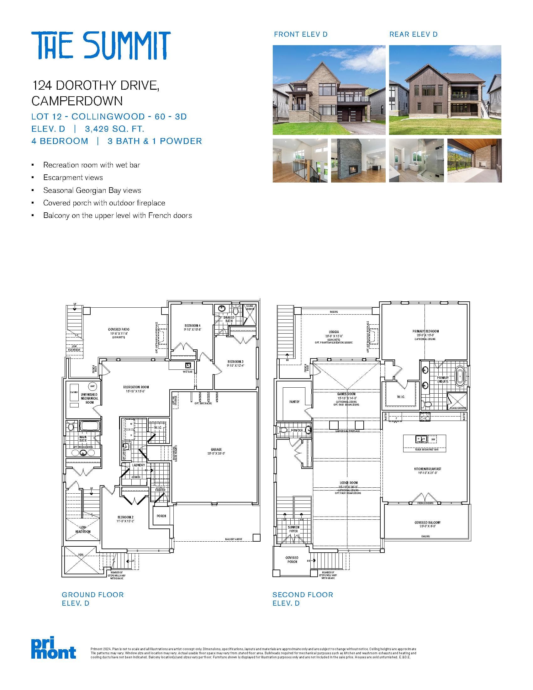 Collingwood 60 3D Floor Plan at The Summit - 3429 sq.ft