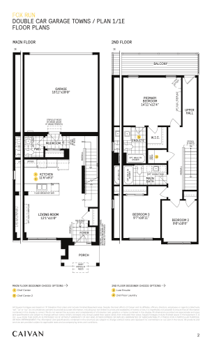 Double Car Garage Towns / Plan 1E floor plan