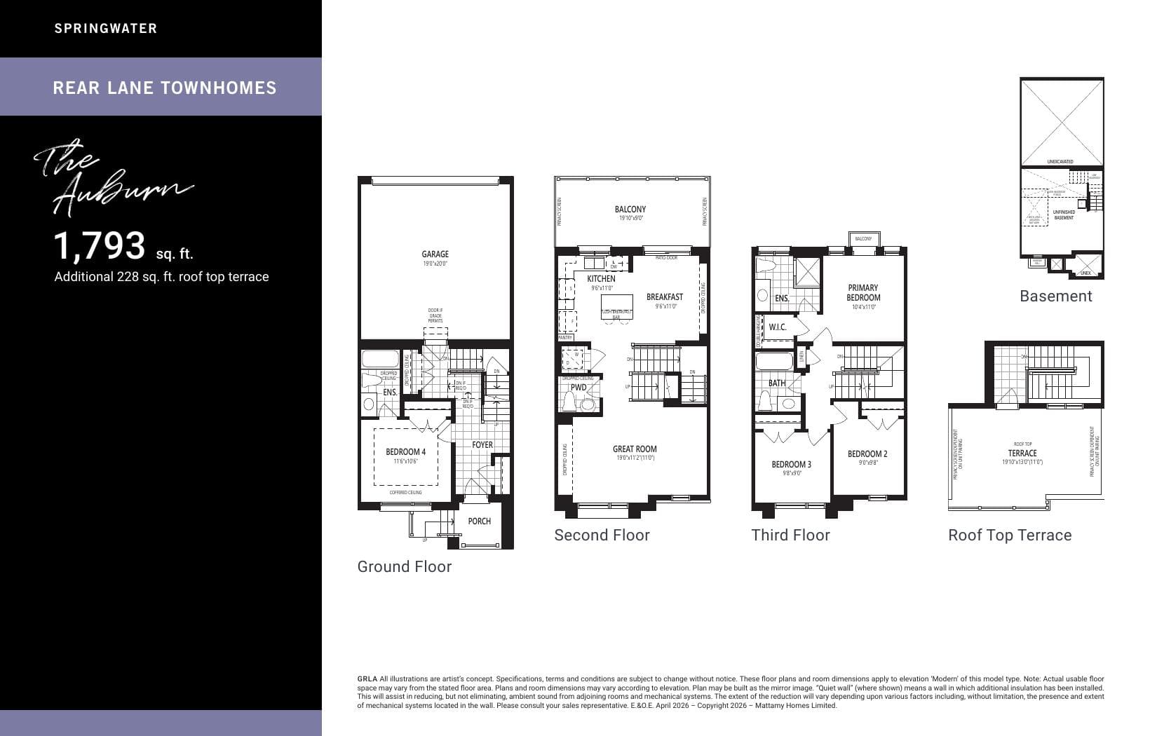 The Auburn Floor Plan at Springwater Phase 4 - 1793 sq.ft 2