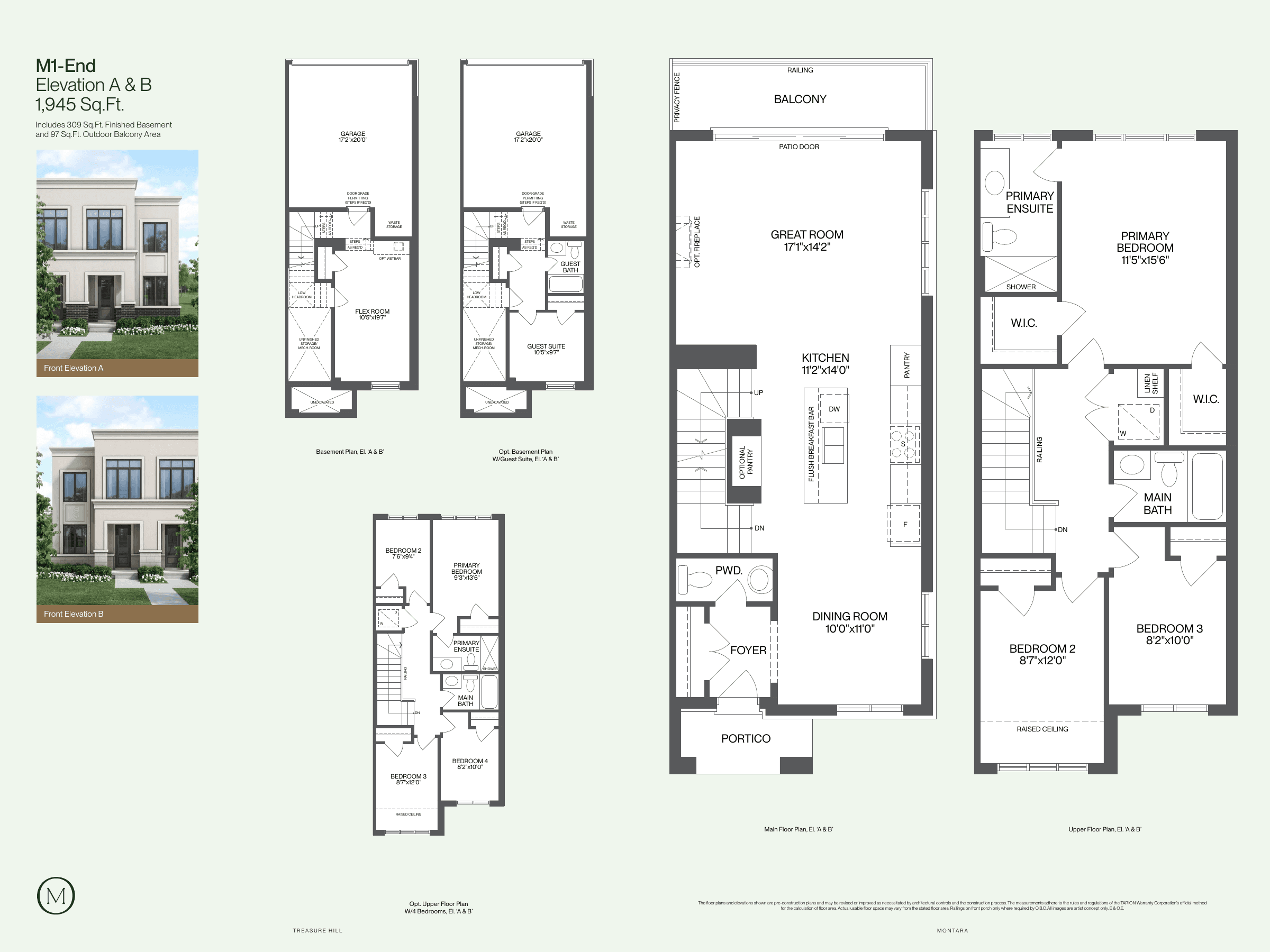 M1-End Floor Plan at Montara by Treasure Hill - 1945 sq.ft