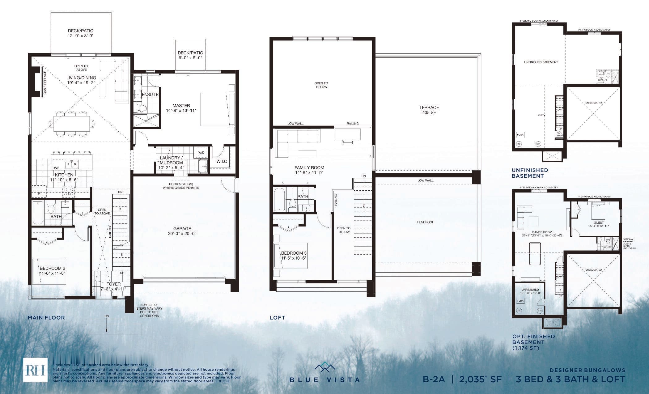 B-2A Floor Plan at Blue Vista - 2035 sq.ft