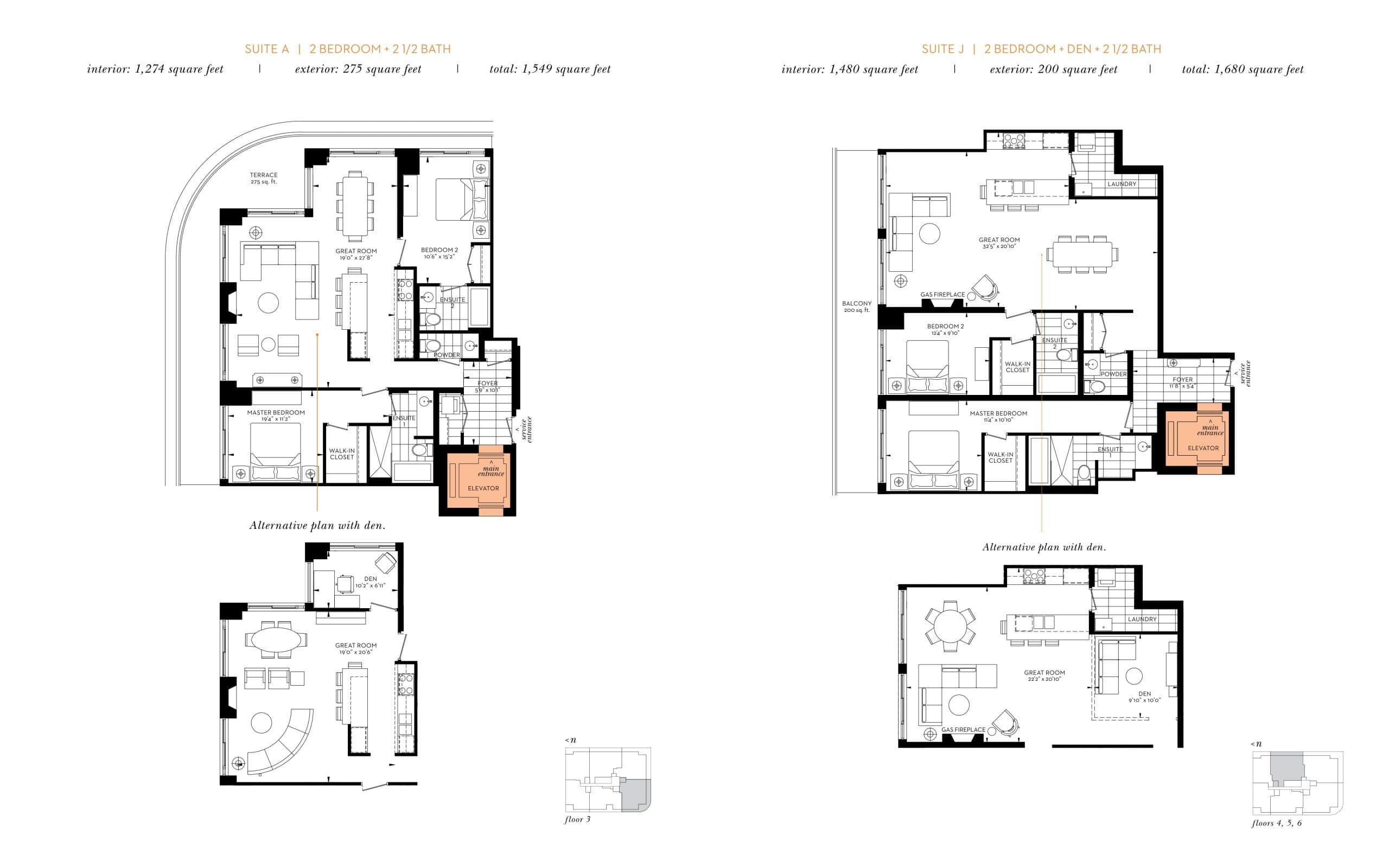 Suite A Floor Plan at The Davies - 1274 sq.ft