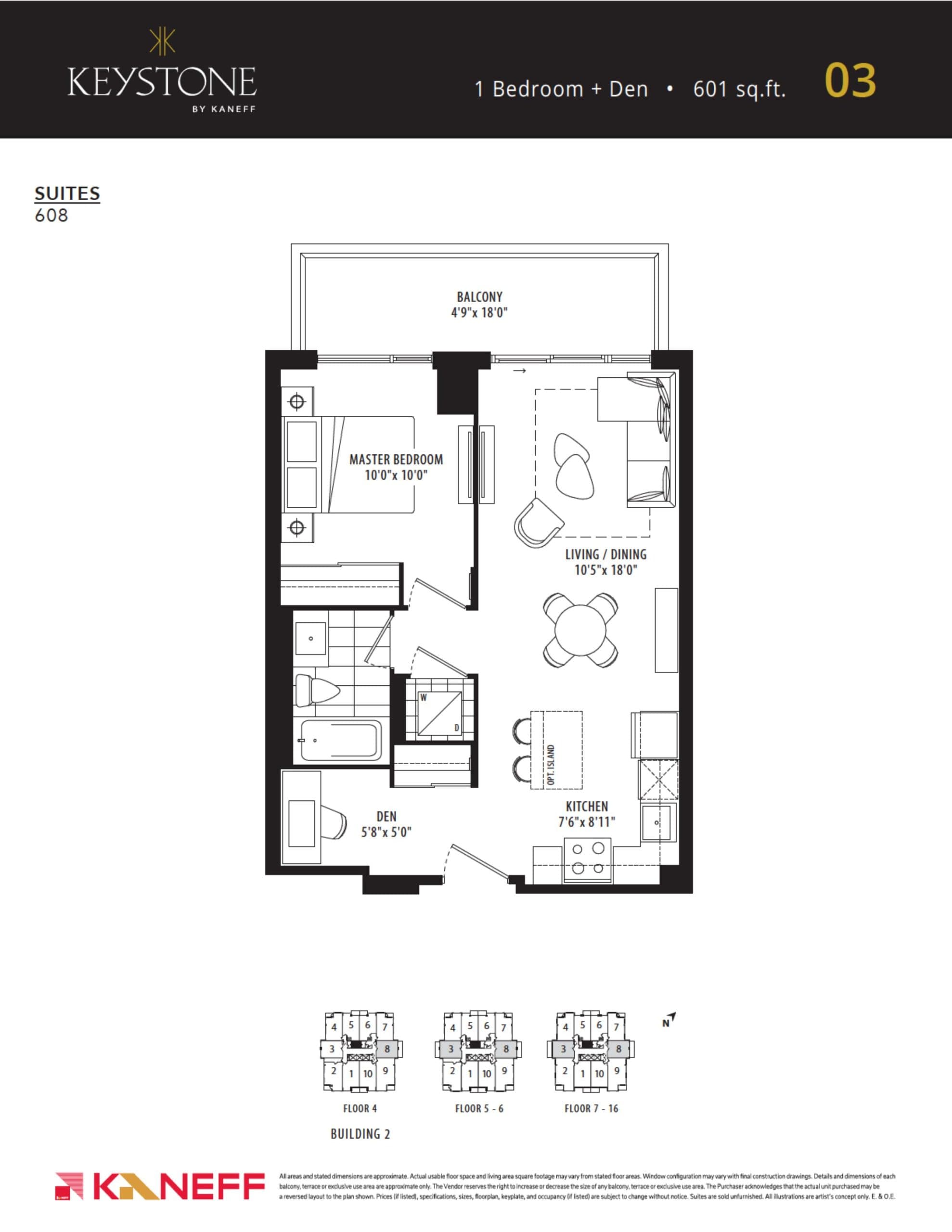 03 Floor Plan at Keystone Condos - 601 sq.ft