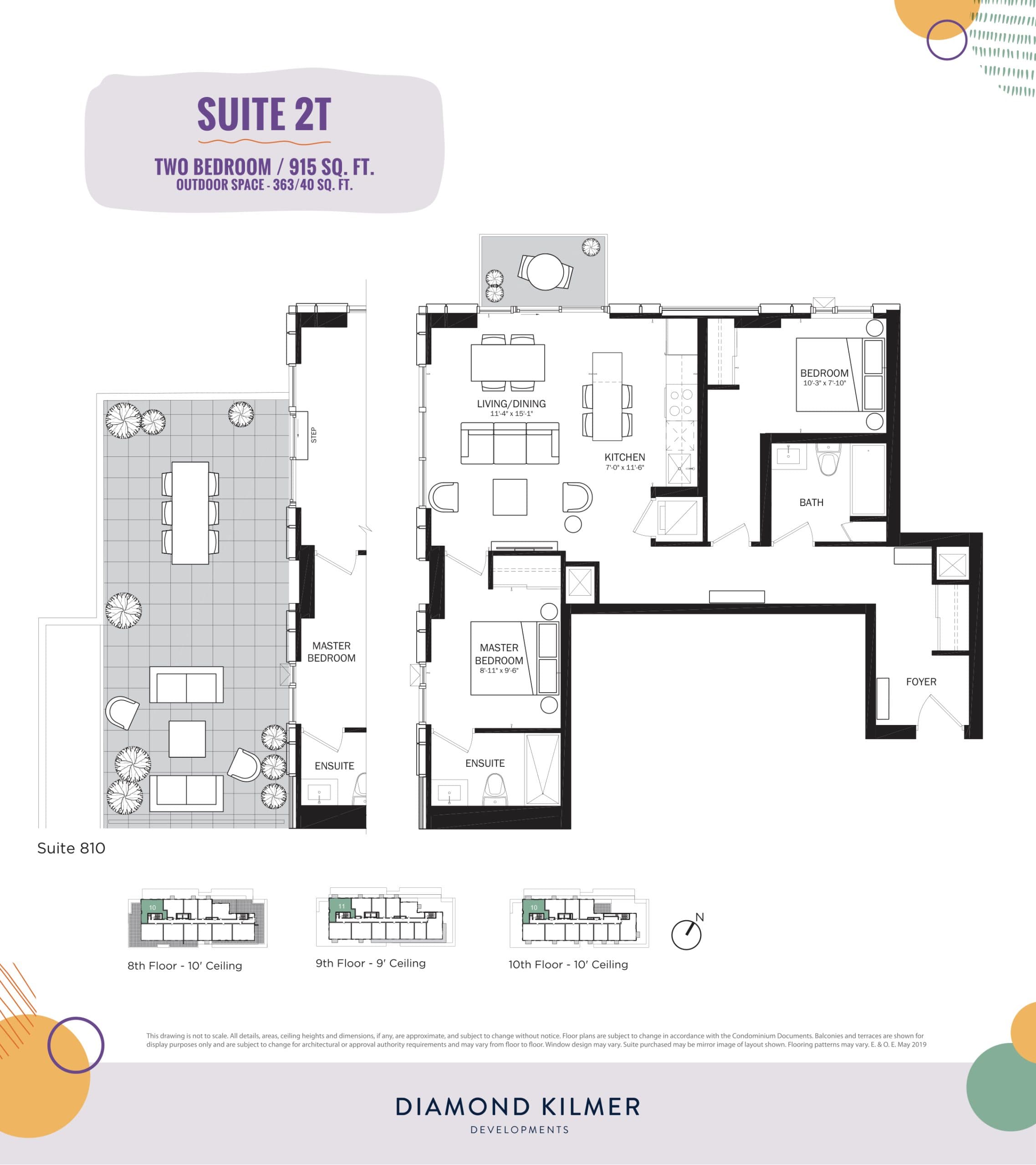 2T Floor Plan at Reunion Crossing Condos & Urban Towns - 915 sq.ft