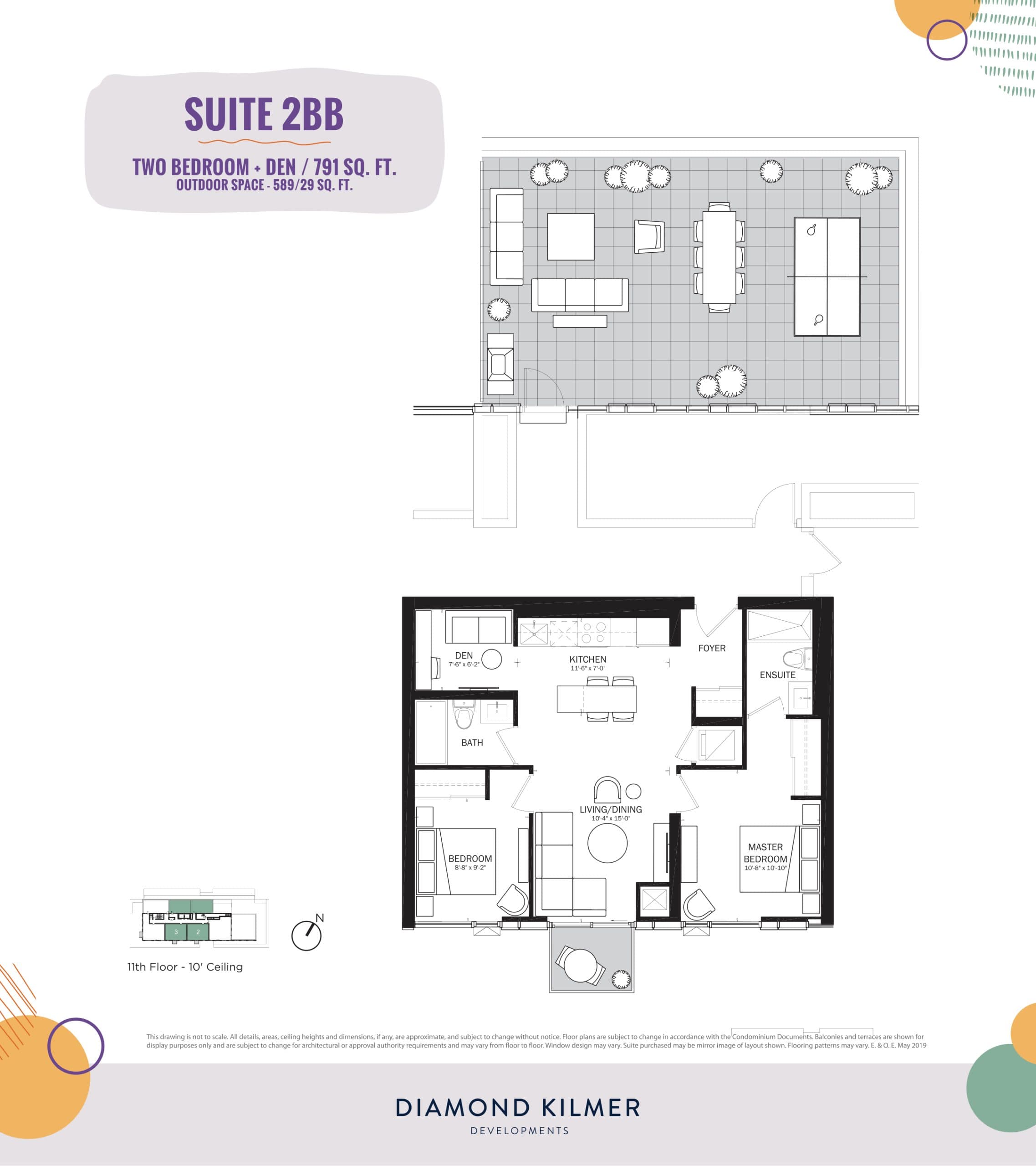 2BB Floor Plan at Reunion Crossing Condos & Urban Towns - 791 sq.ft