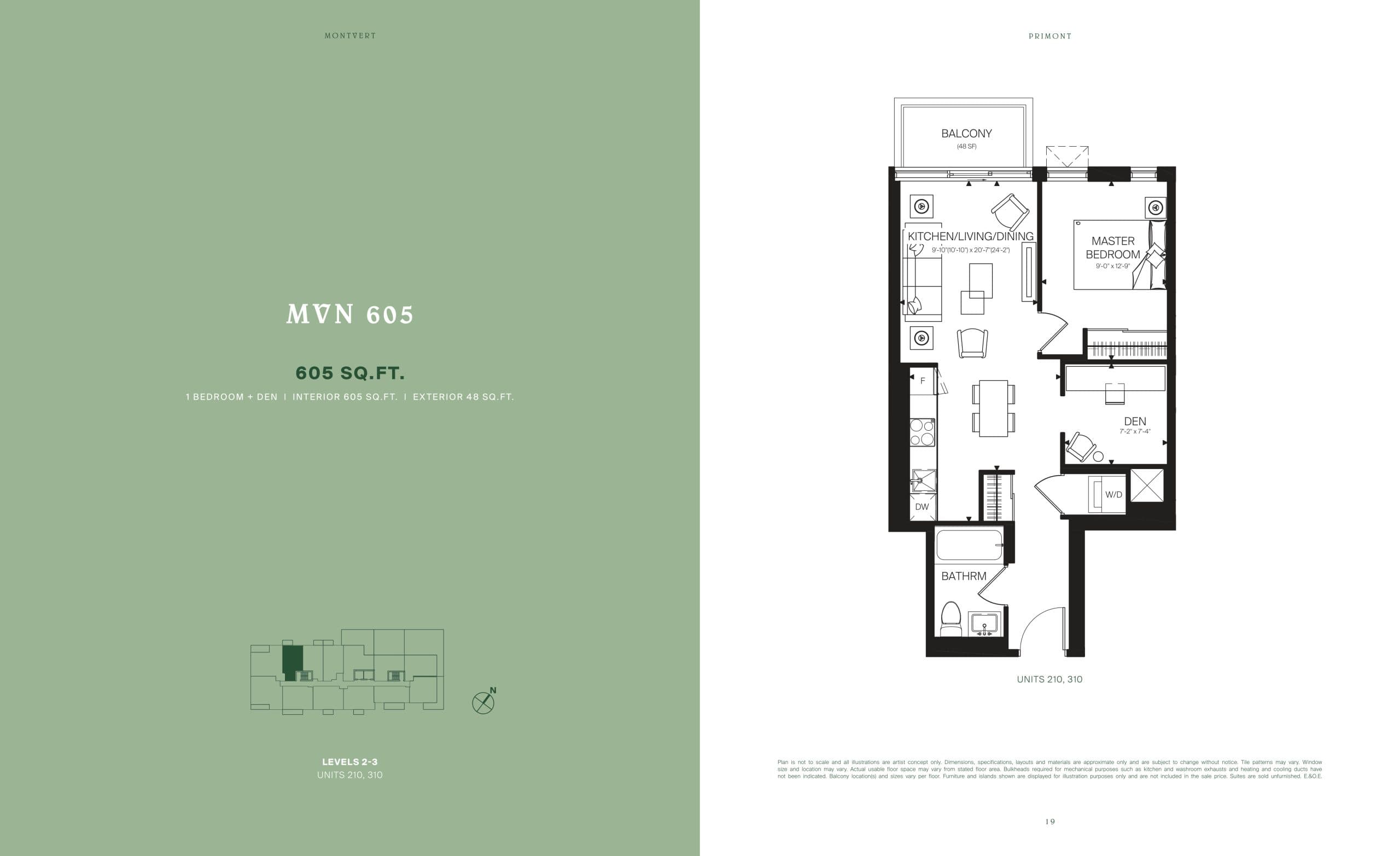 MVN 605 Floor Plan at MontVert Condos - 605 sq.ft
