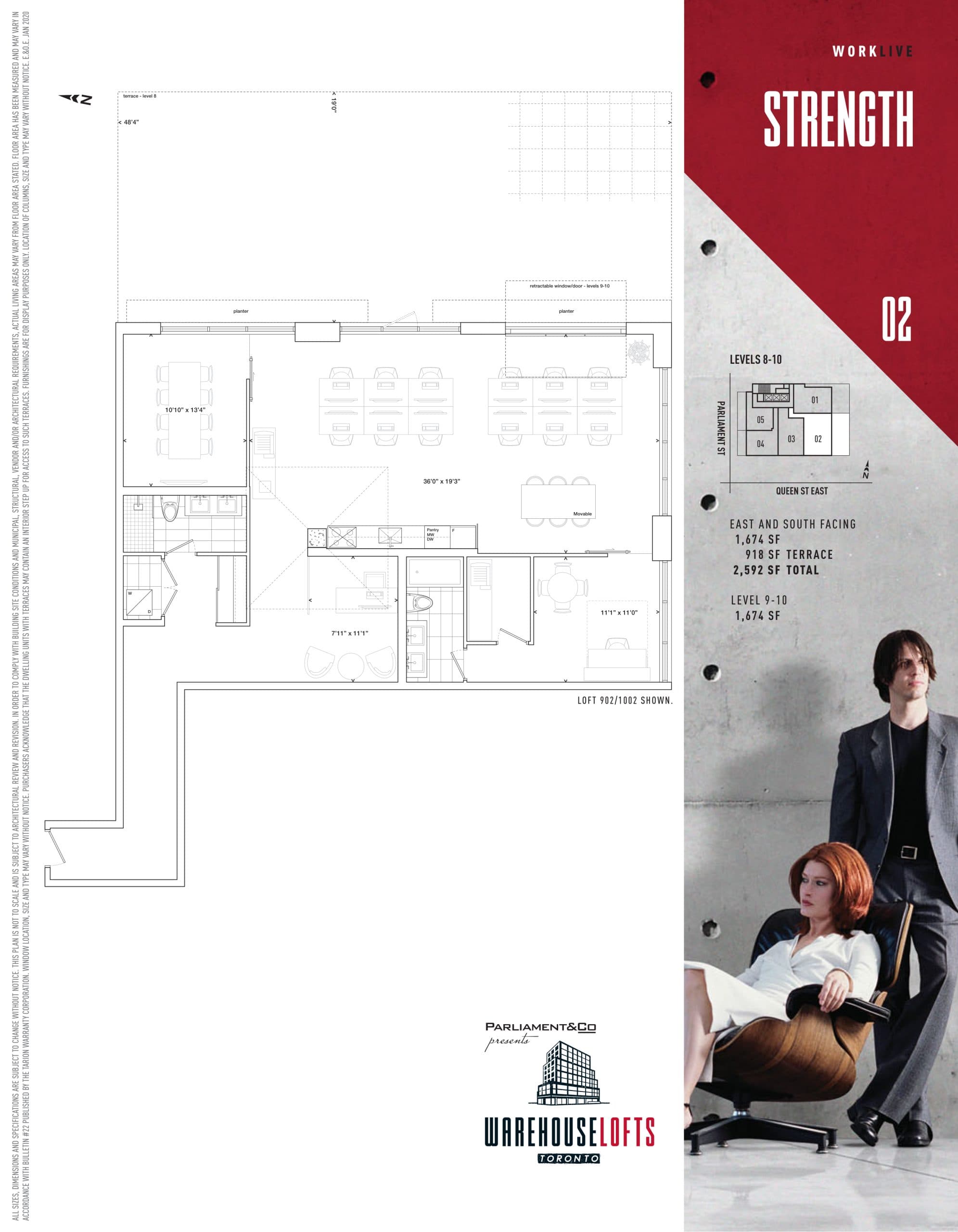 Strength - 1.5BR Floor Plan at Warehouse Lofts - 1674 sq.ft