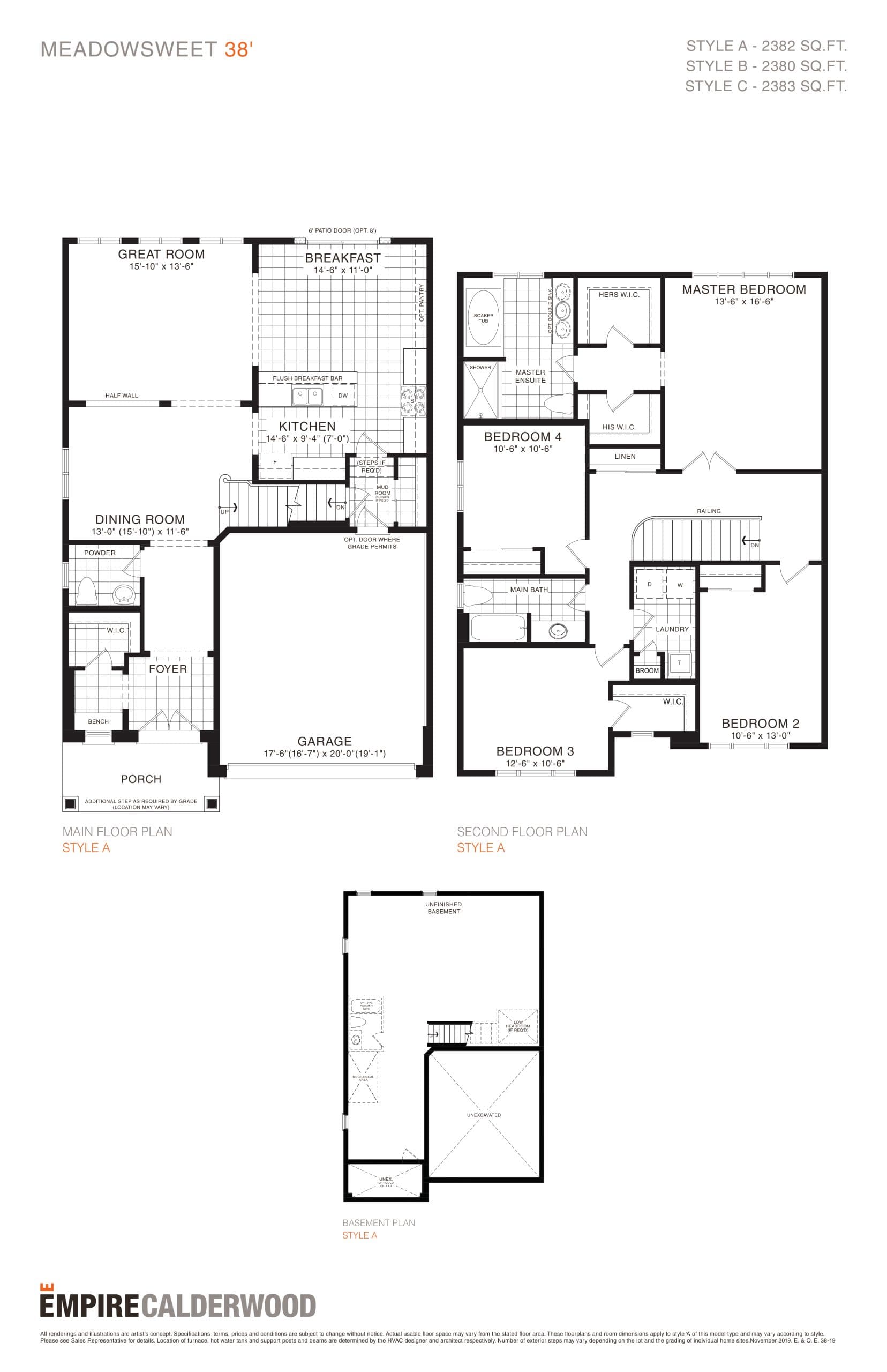 Meadowsweet Floor Plan at Empire Calderwood Towns - 2383 sq.ft