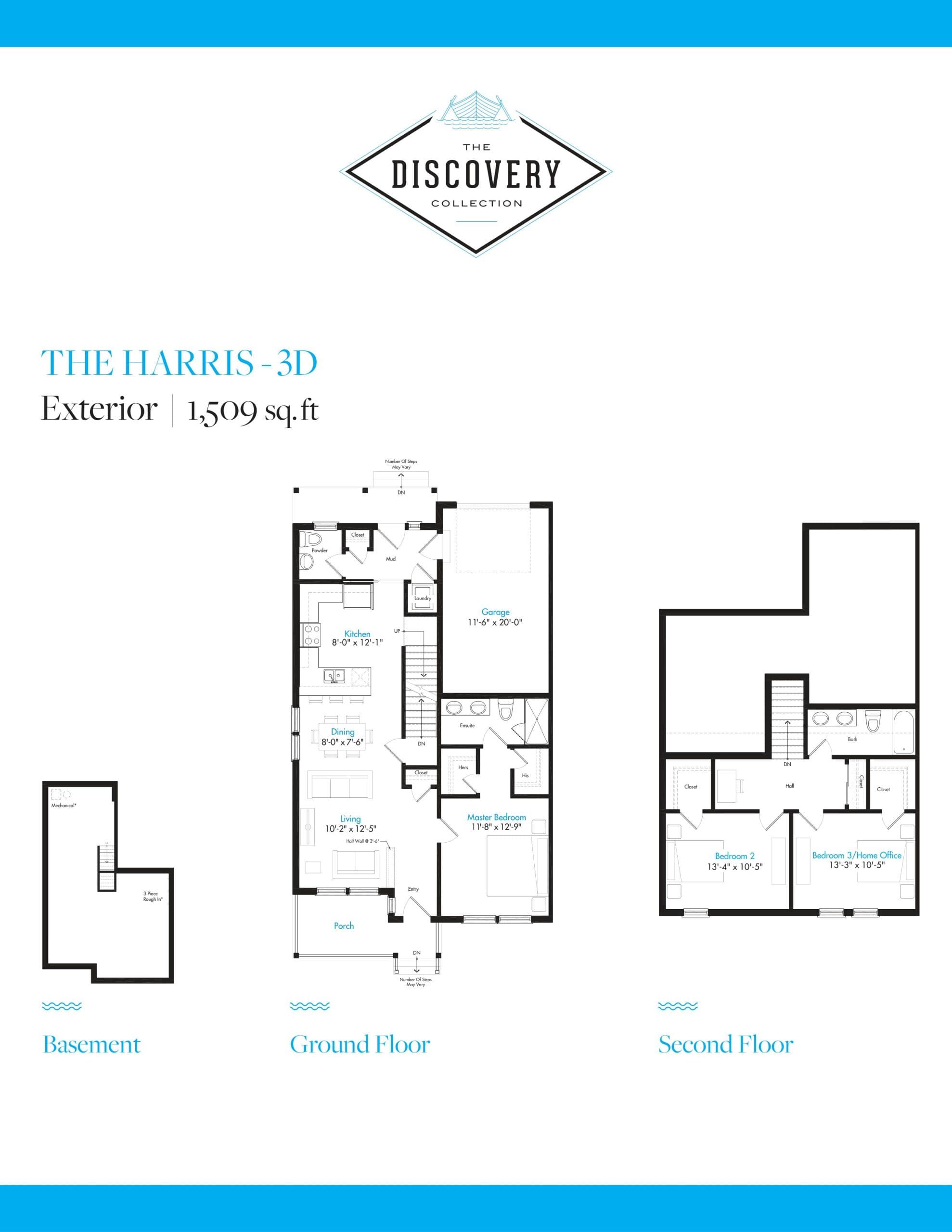 The Harris Floor Plan at The Seasons on Little Lake - 1509 sq.ft
