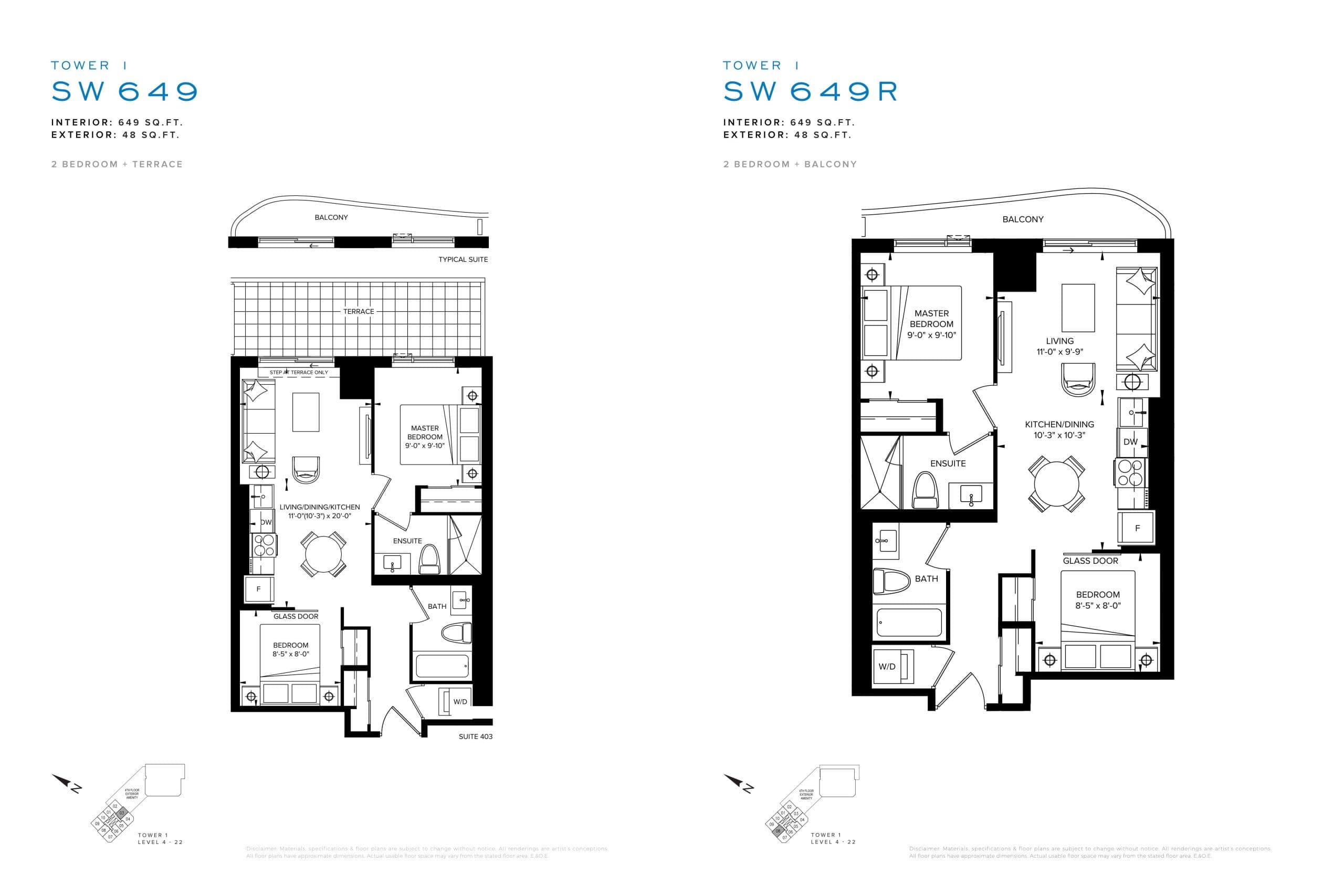 SW649 Floor Plan at SXSW Condos & Towns - 649 sq.ft