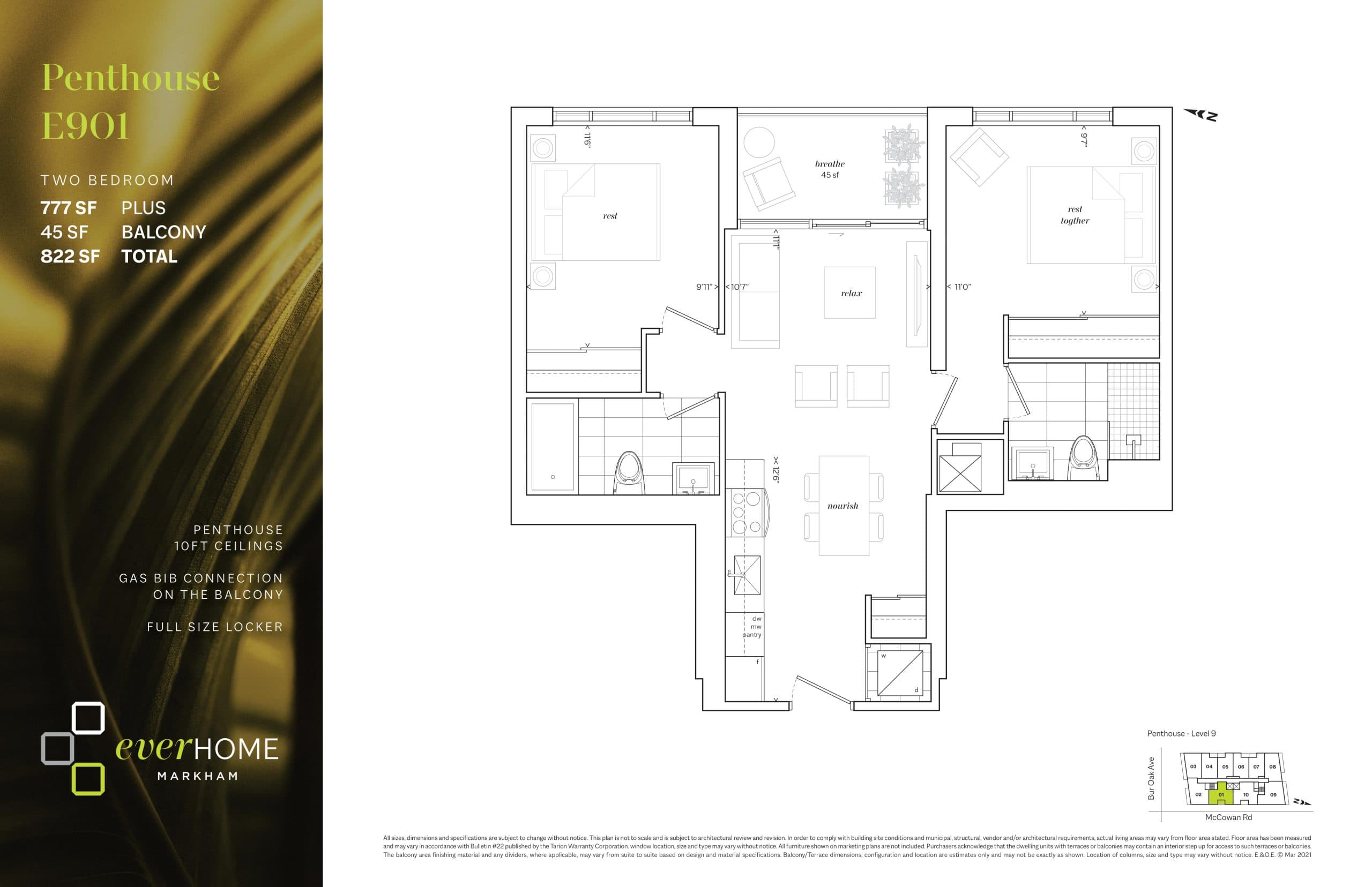 E901 Floor Plan at EverHome Markham Condos Phase 2 - 777 sq.ft