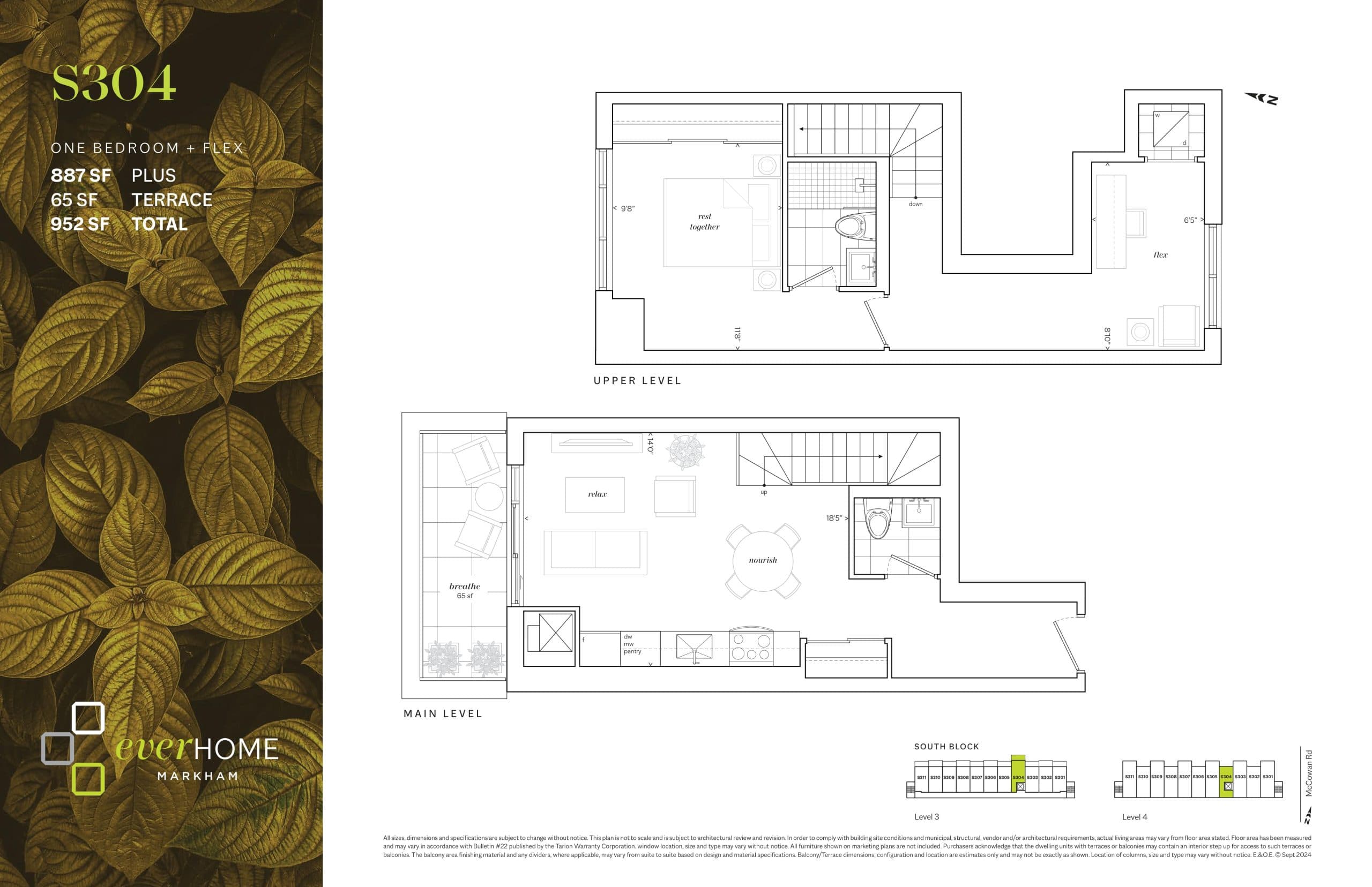 S304 Floor Plan at EverHome Markham Condos - 887 sq.ft