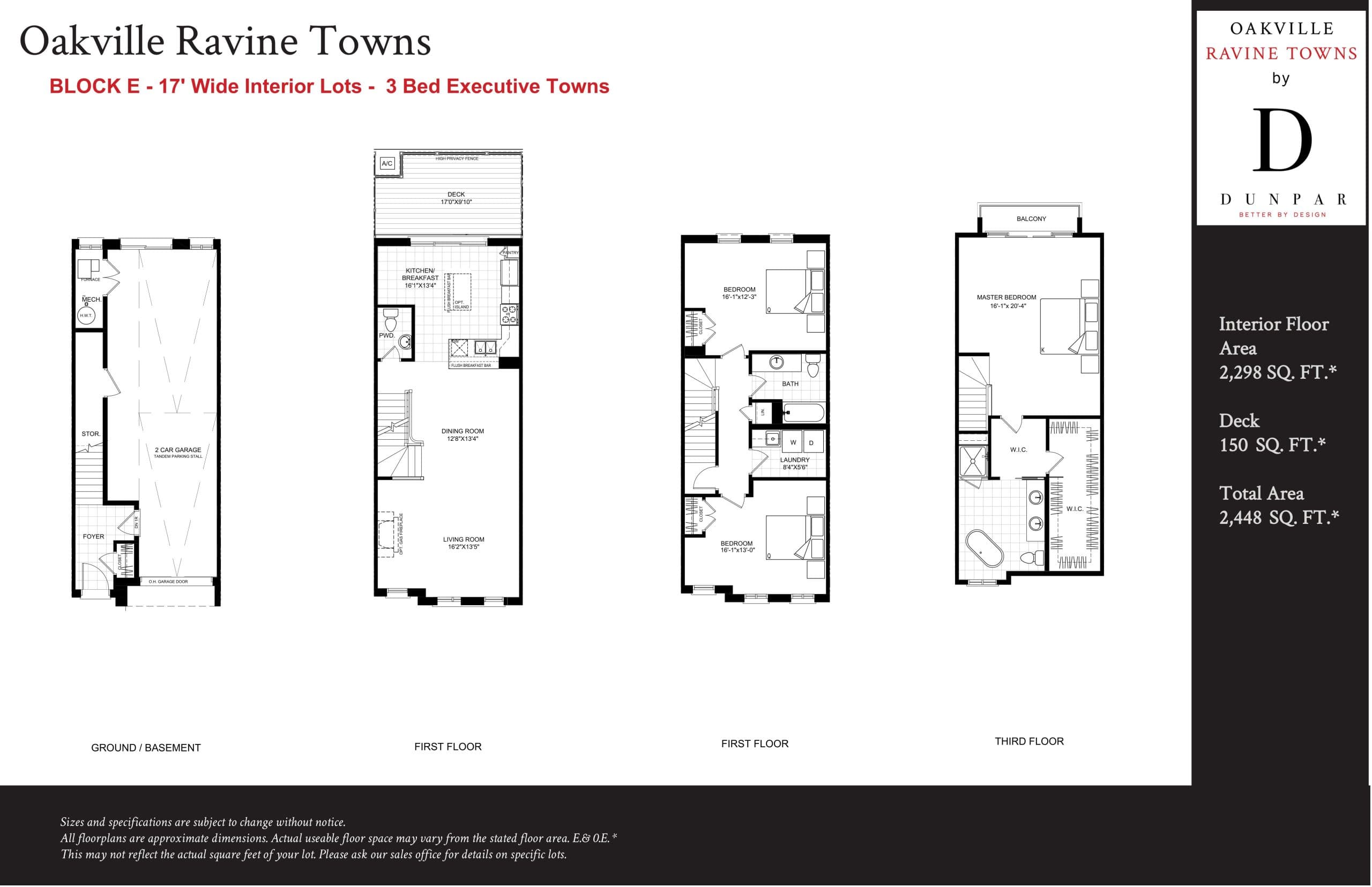 Mendel - 2298 (Block E) Floor Plan at Oakville Ravine Towns - 2298 sq.ft