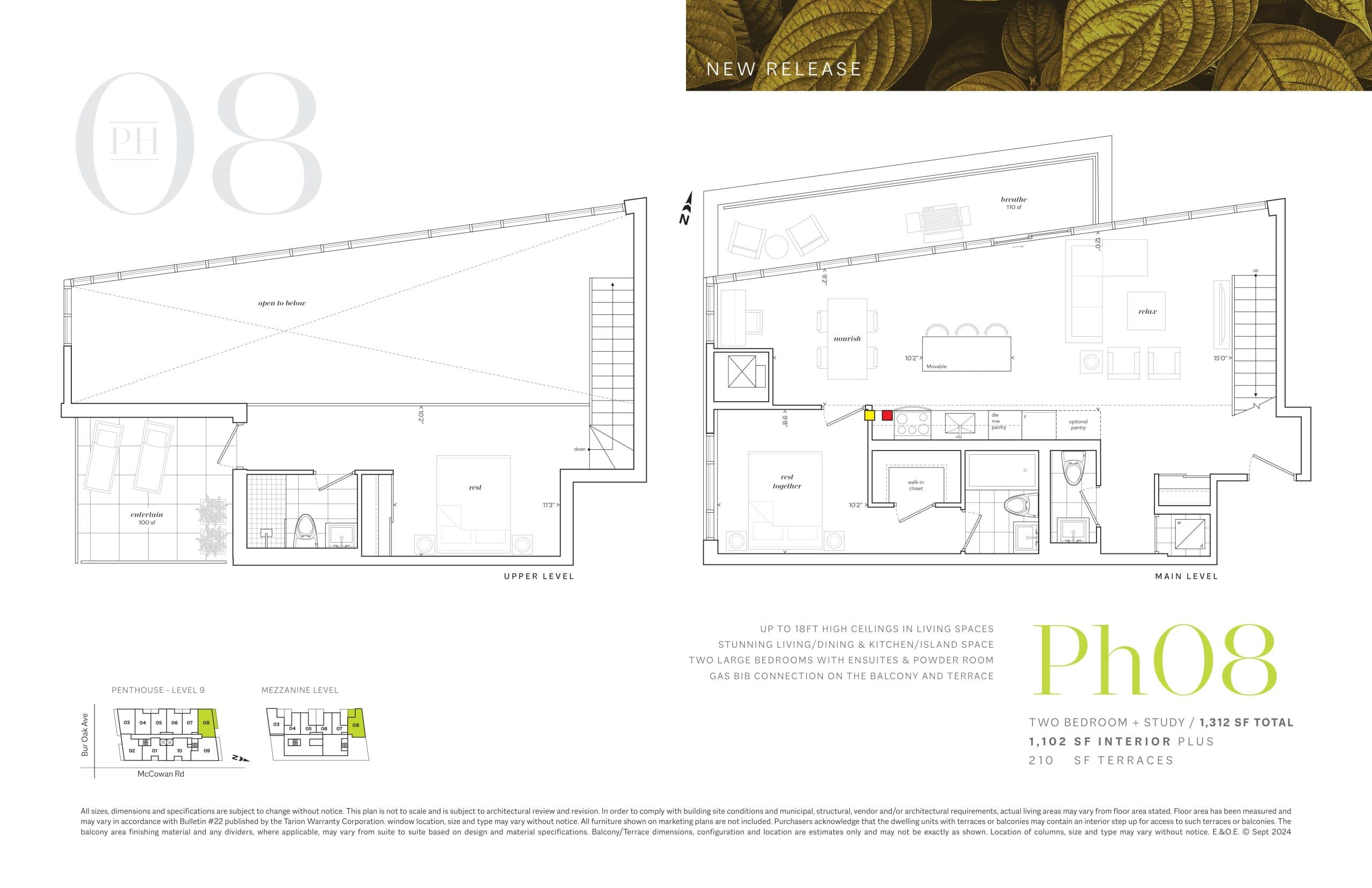 Ph08 Floor Plan at EverHome Markham Condos - 1102 sq.ft