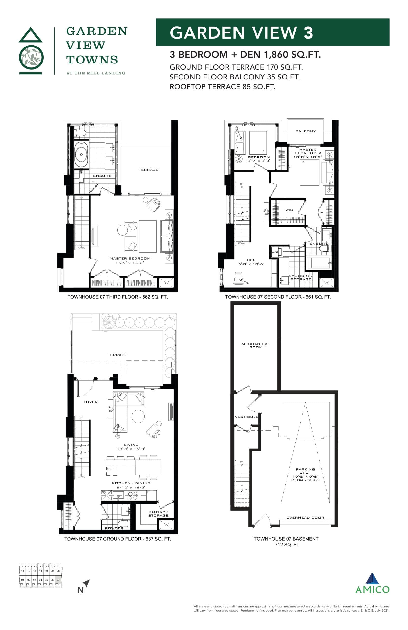 Garden View 3 Floor Plan at Garden View Towns - 1860 sq.ft