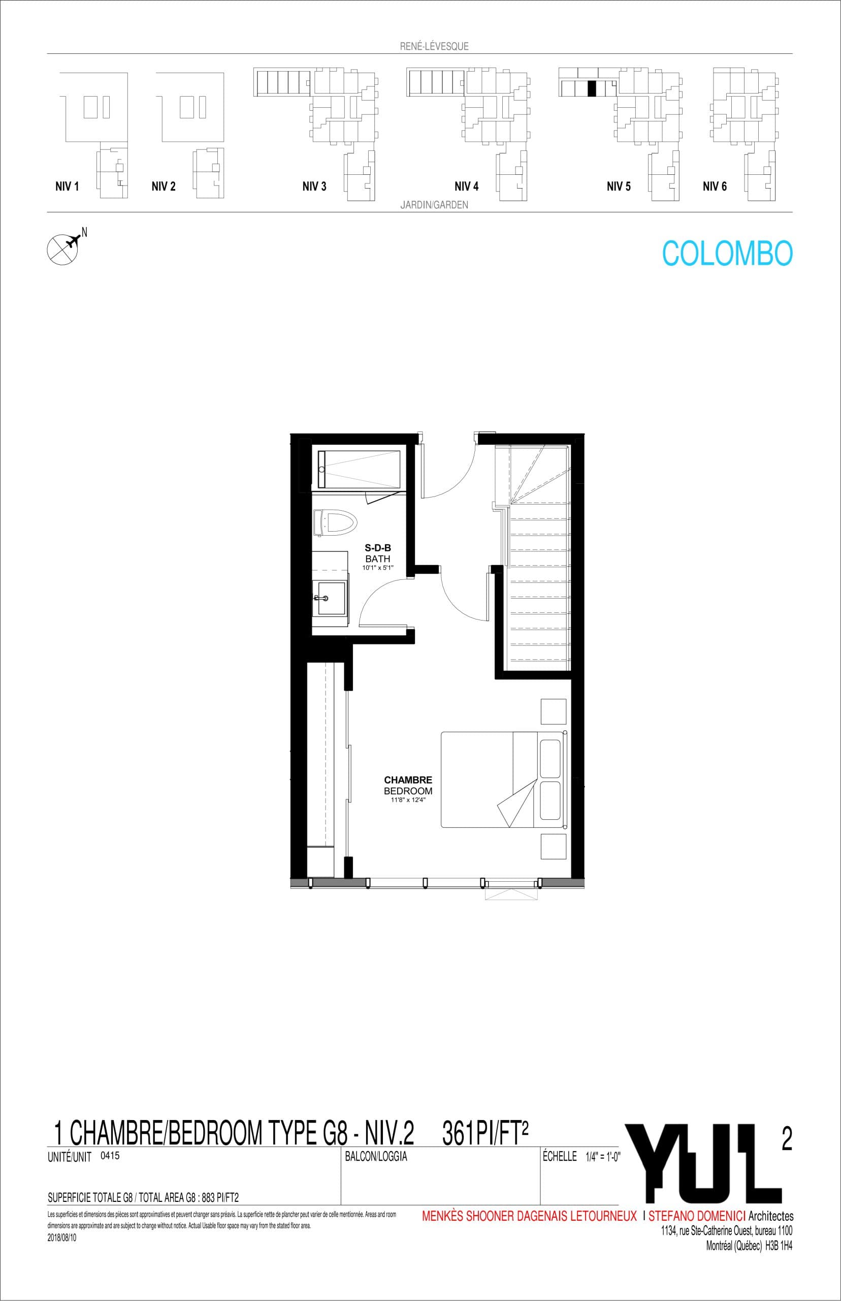 Colombo (2 of 2) Floor Plan at YUL Condos Phase 2 - 874 sq.ft