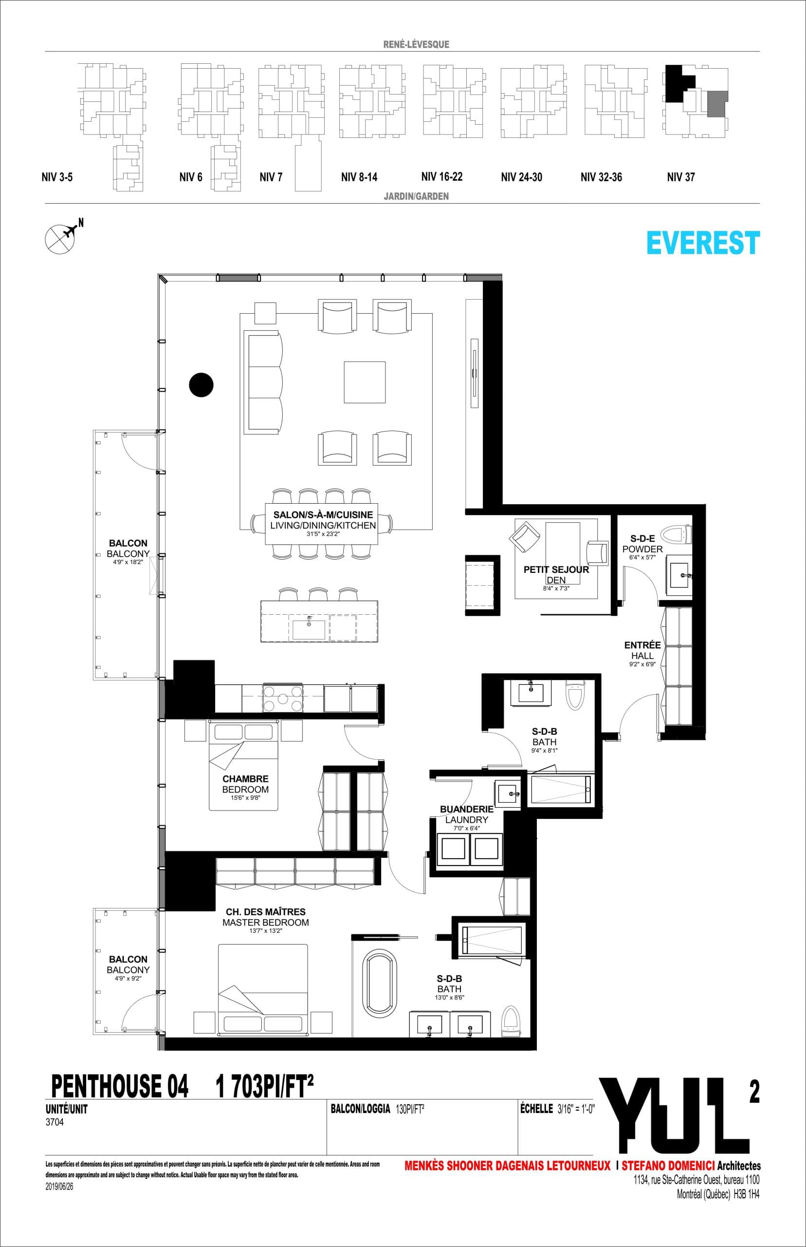 Everest Floor Plan at YUL Condos Phase 2 - 1703 sq.ft