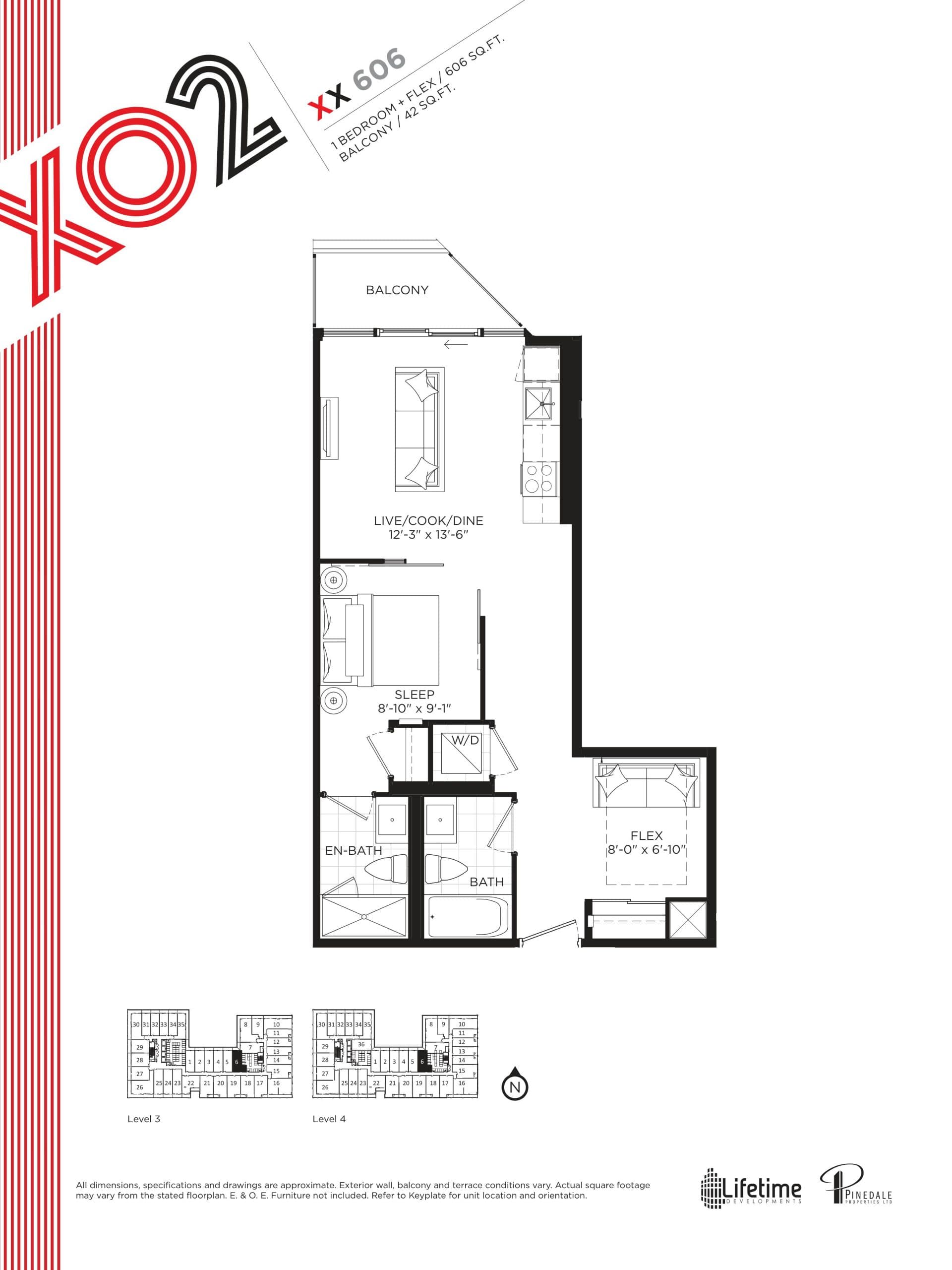 XX 606 Floor Plan at XO2 Condos - 606 sq.ft