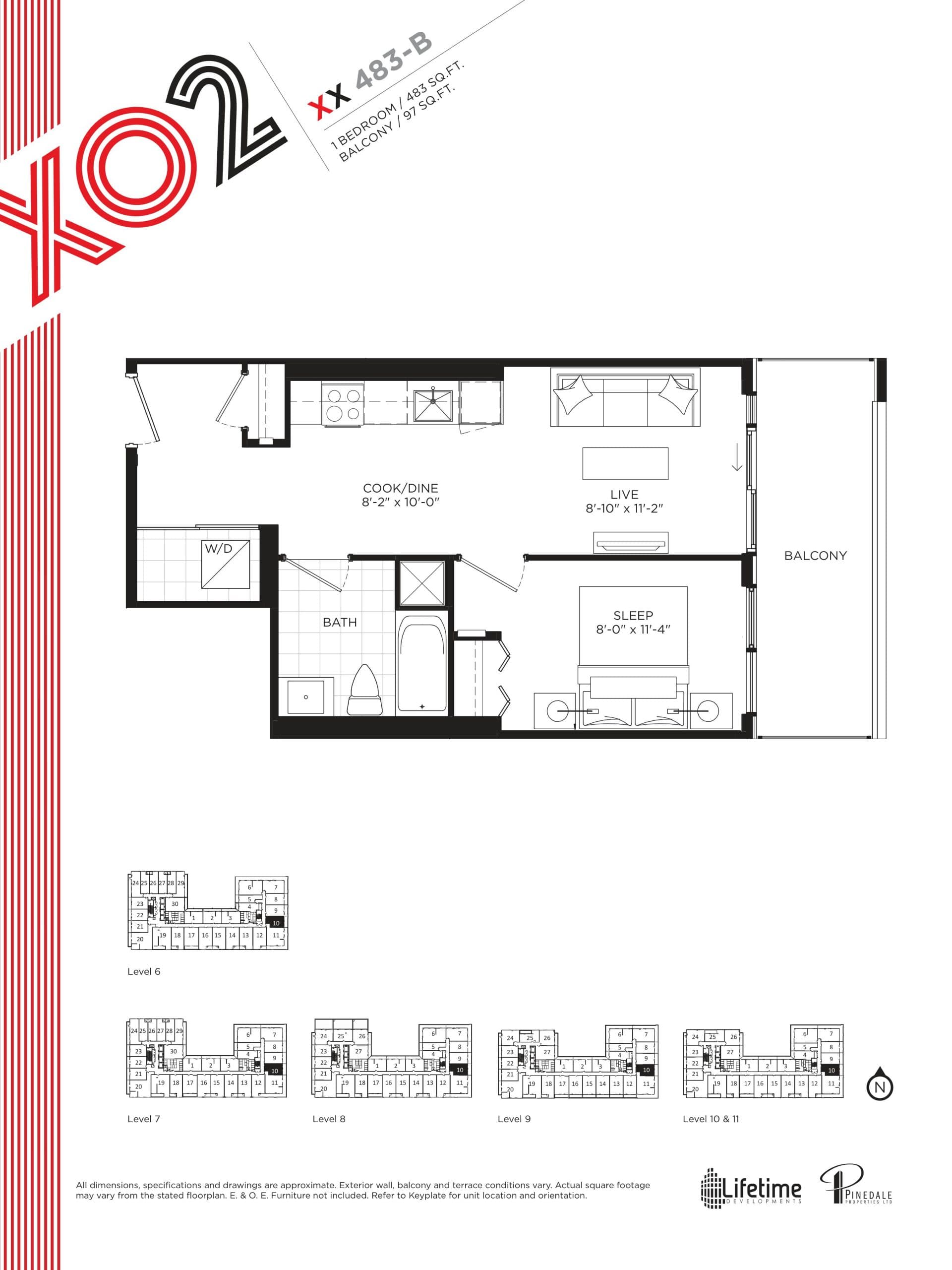 XX 483-B Floor Plan at XO2 Condos - 483 sq.ft