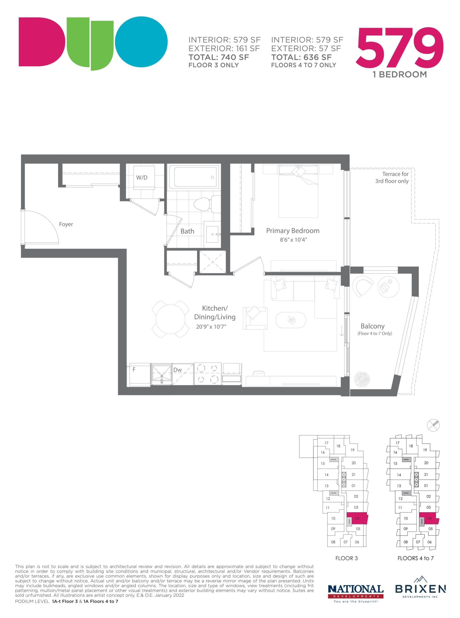 579 Floor Plan at Duo Condos - 579 sq.ft