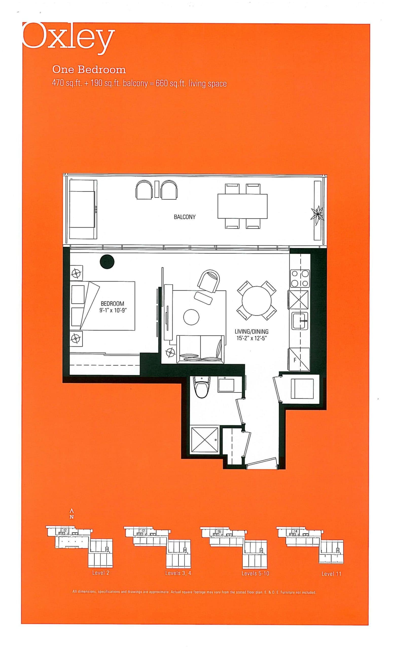 Oxley Floor Plan at Victory Condos on King - 470 sq.ft