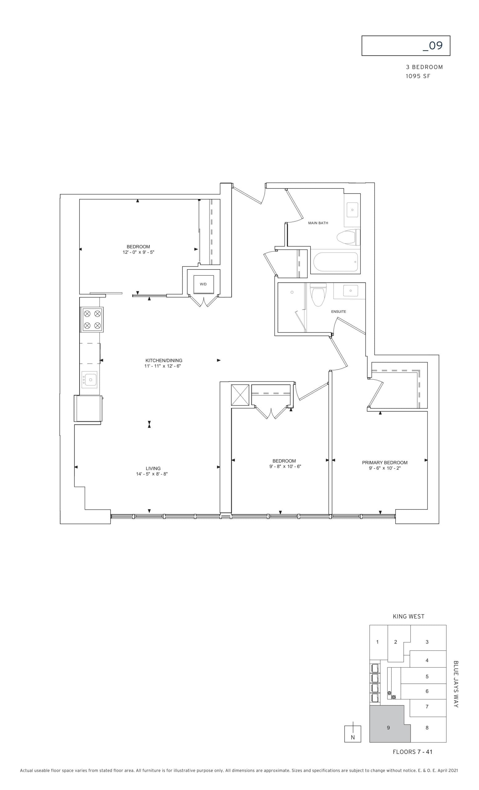 _09 Floor Plan at 357 King West Condos - 1095 sq.ft