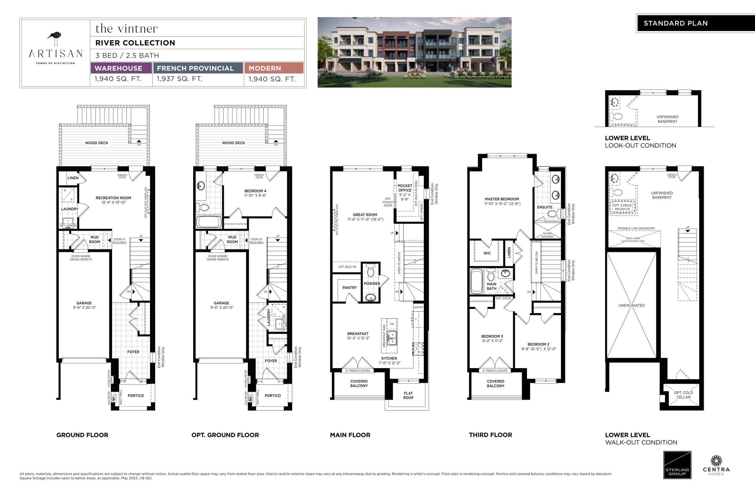The Vintner Floor Plan at Artisan Towns - 1940 sq.ft