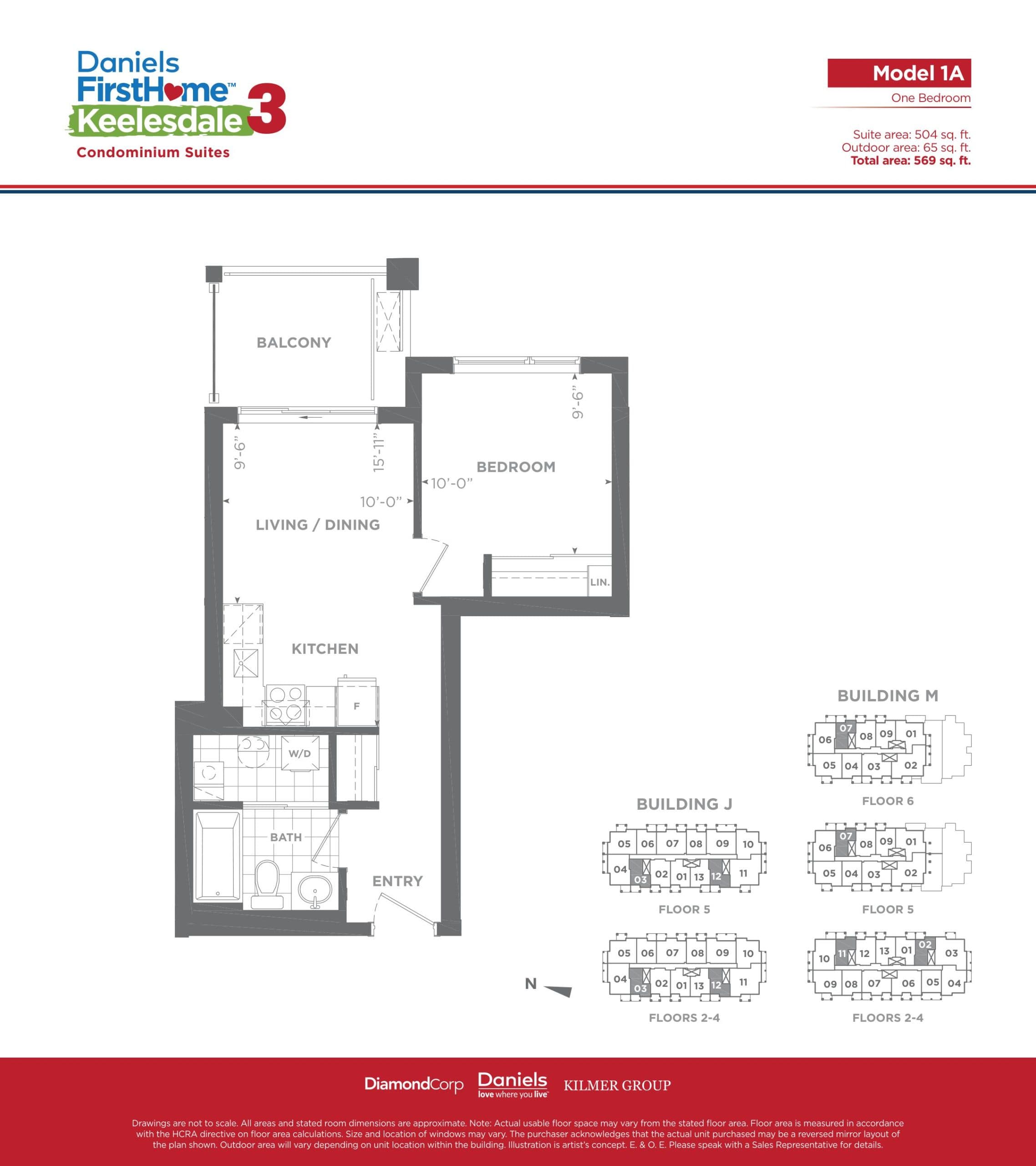 Model 1A Floor Plan at Daniels FirstHome™ Keelesdale Phase 3 - 504 sq.ft