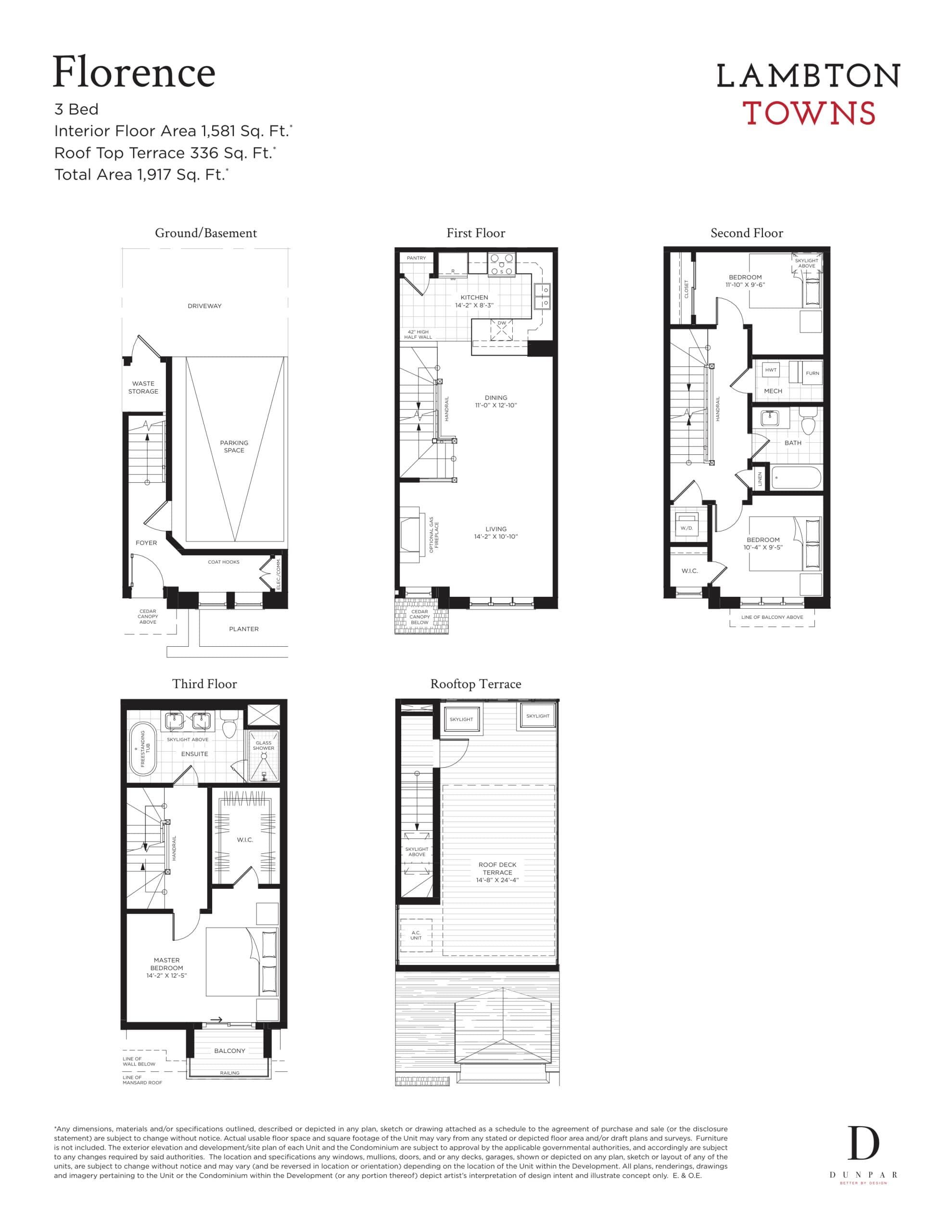 Florence Floor Plan at Lambton Towns - 1581 sq.ft