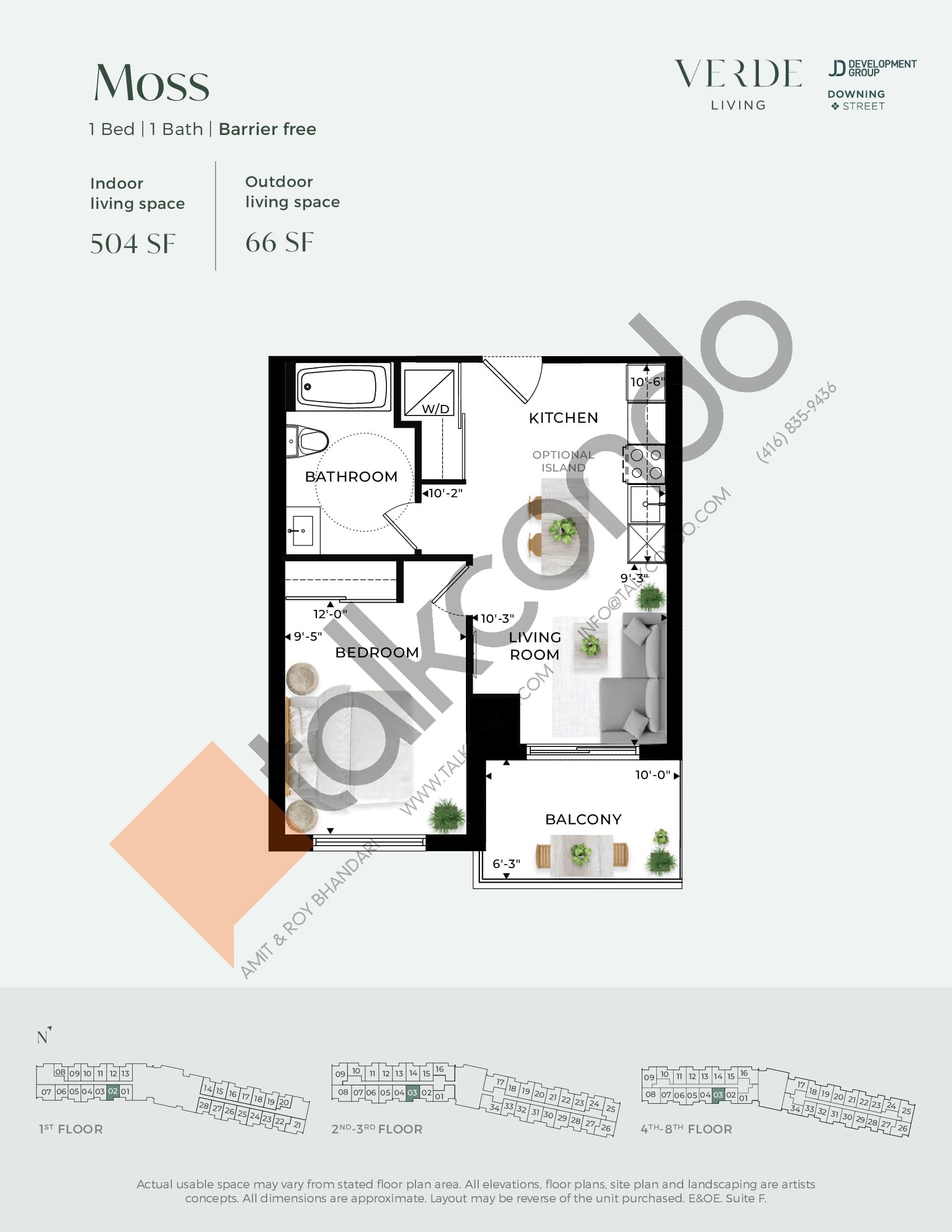 Moss Floor Plan at Verde Living Condos - 504 sq.ft