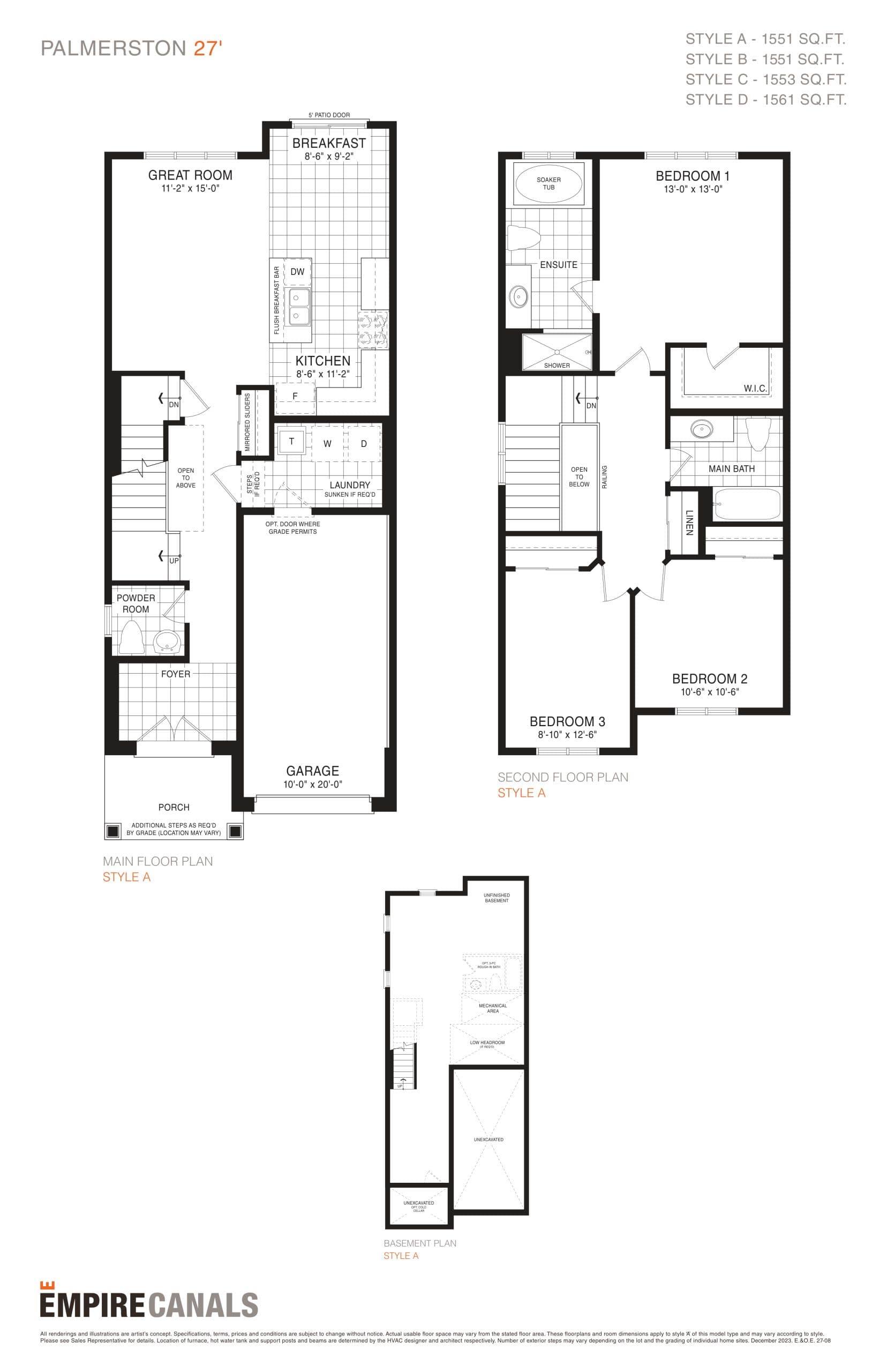Palmerston 27 Floor Plan at Empire Canals - 1561 sq.ft