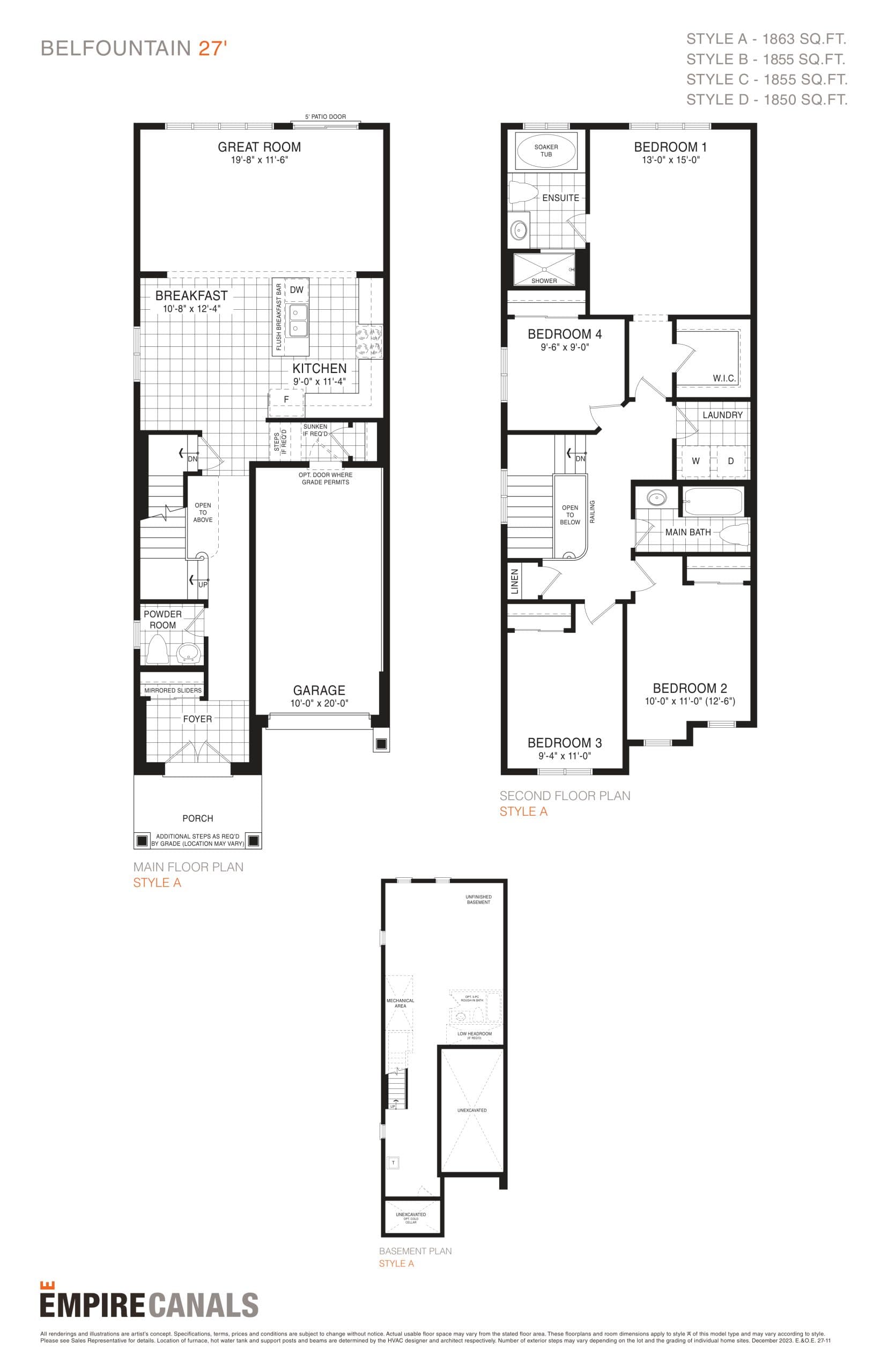 Belfountain 27 Floor Plan at Empire Canals - 1863 sq.ft