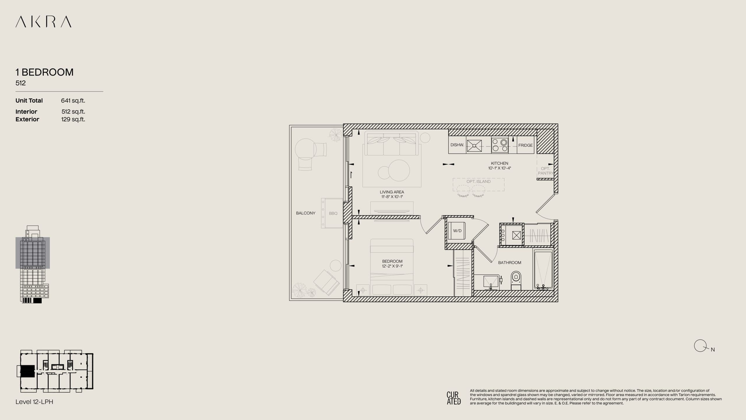 512 Floor Plan at Akra Living Condos - 512 sq.ft