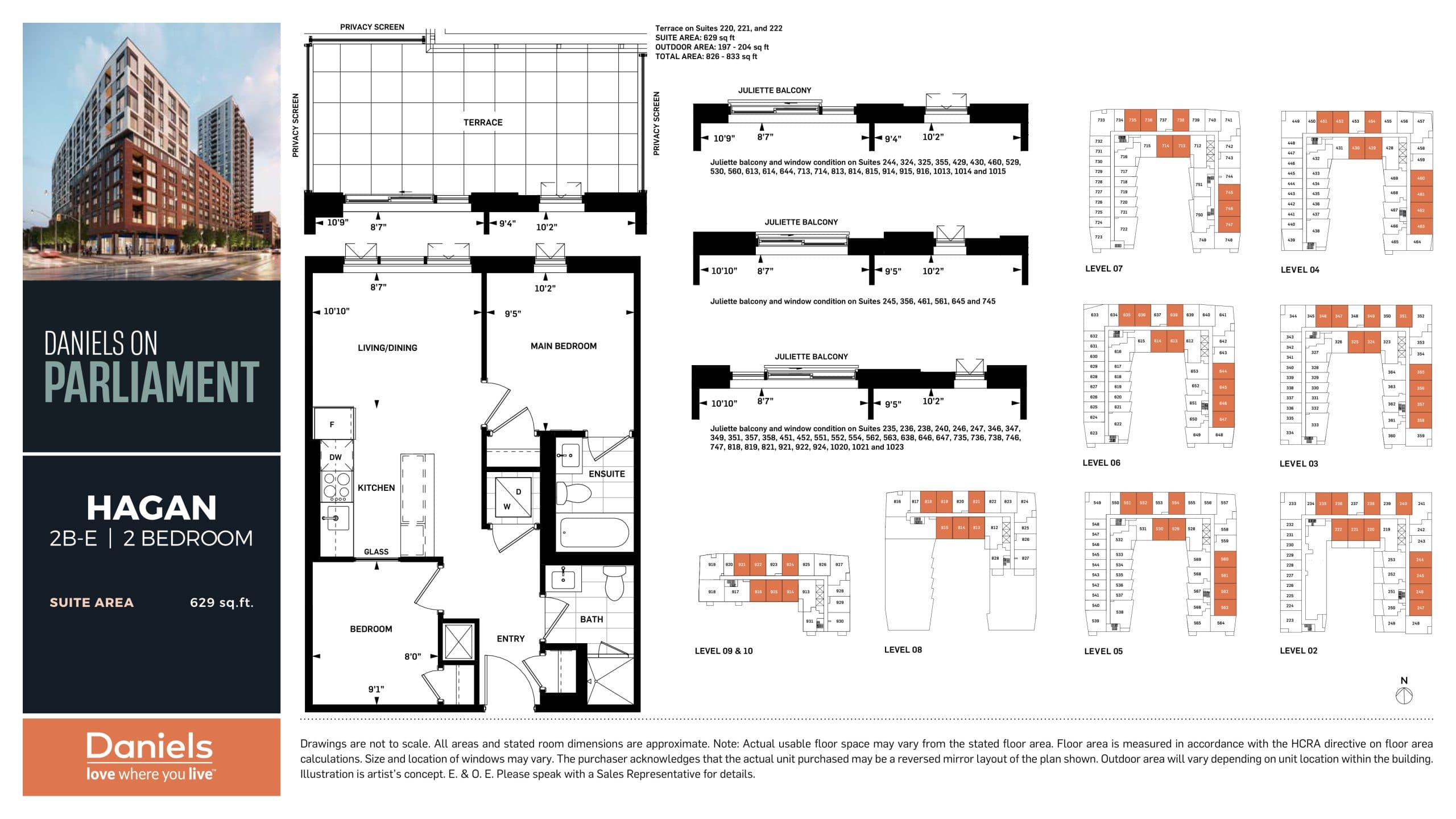 Hagan Floor Plan at Daniels on Parliament Condos - 629 sq.ft