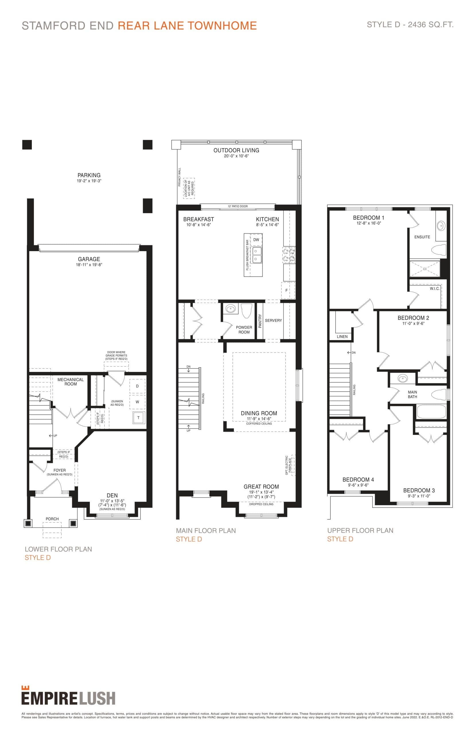Stamford End Floor Plan at Empire Lush Towns - 2436 sq.ft