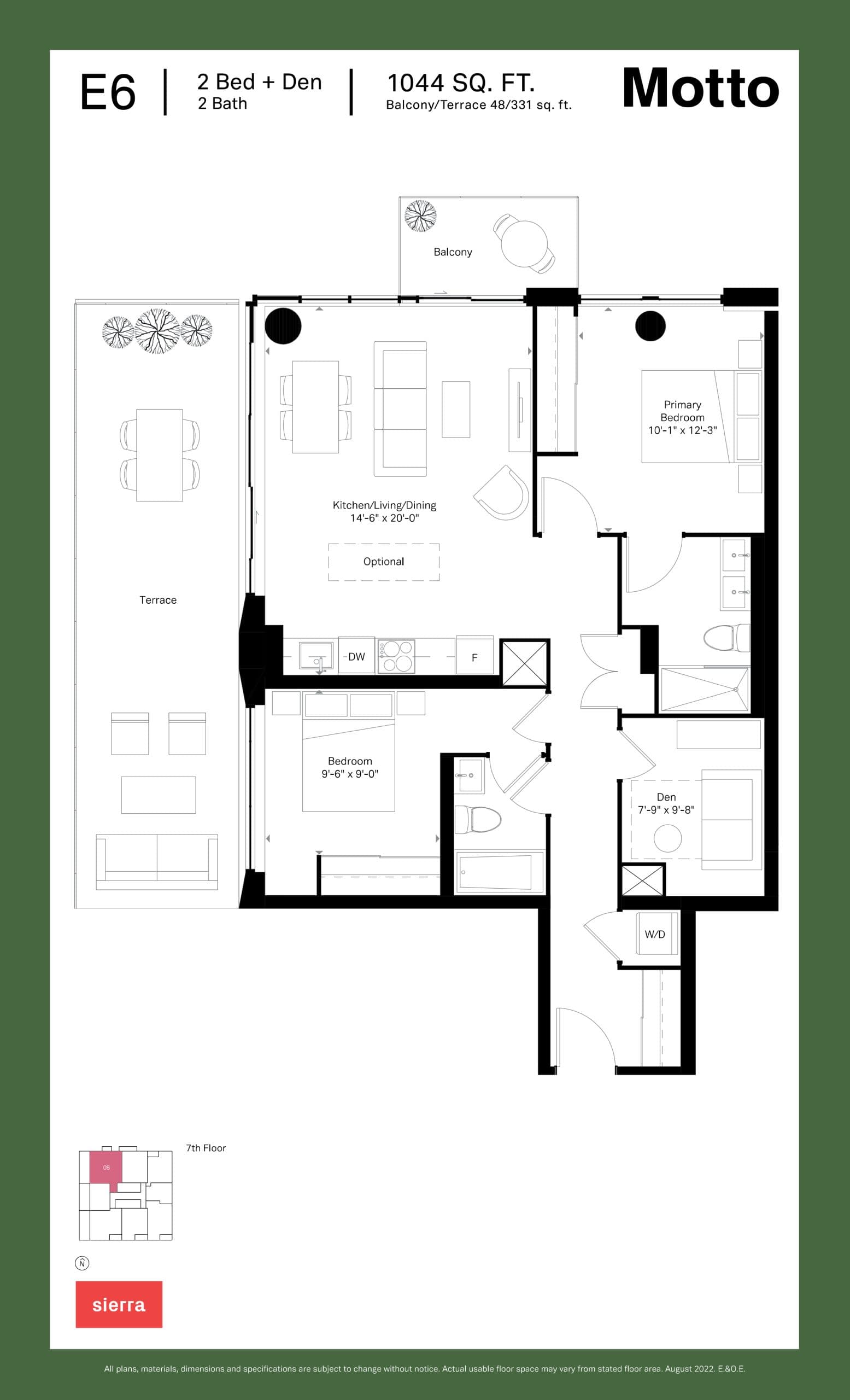 E6 Floor Plan at Motto Condos - 1044 sq.ft