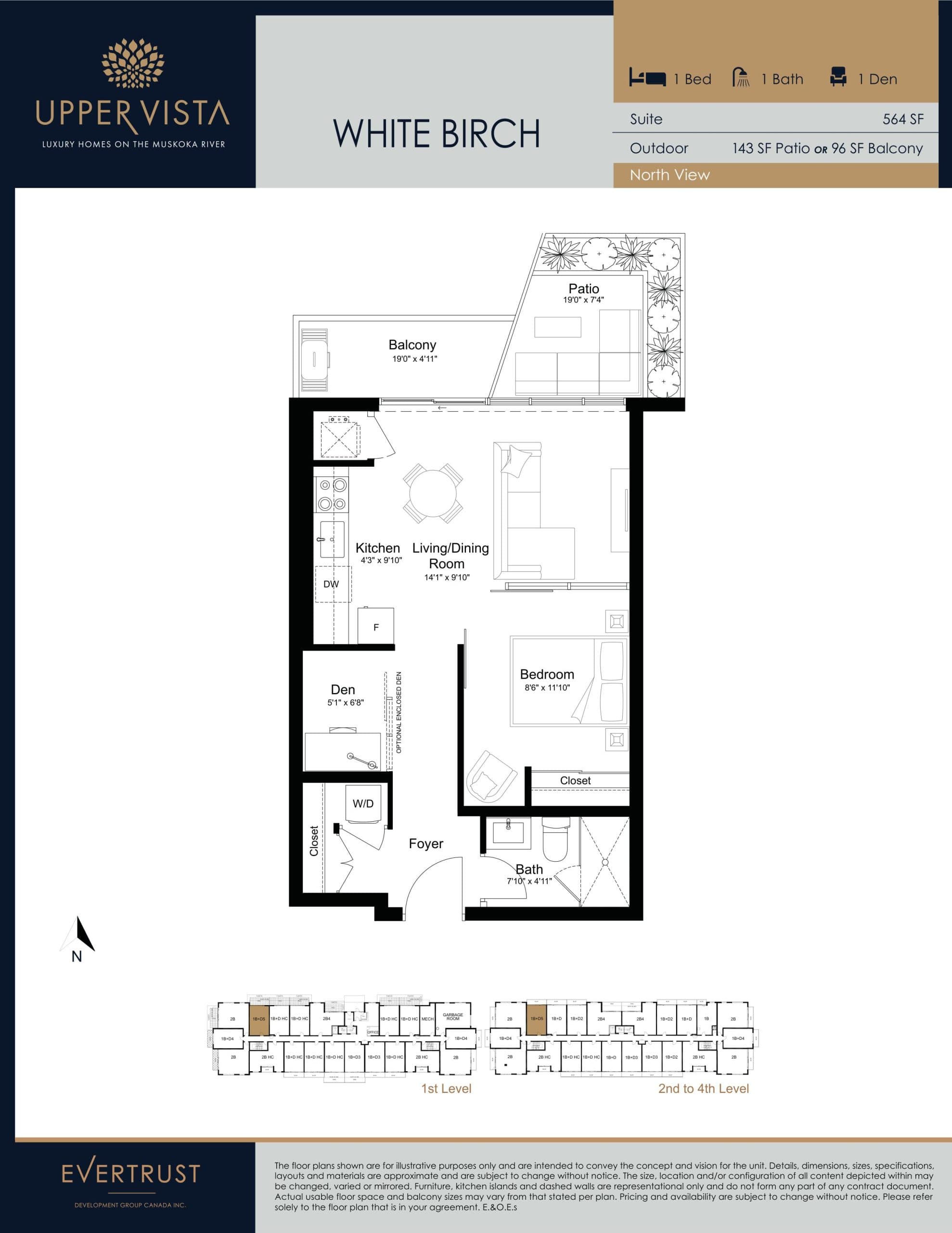 White Birch Floor Plan at Upper Vista Muskoka 4 - 564 sq.ft