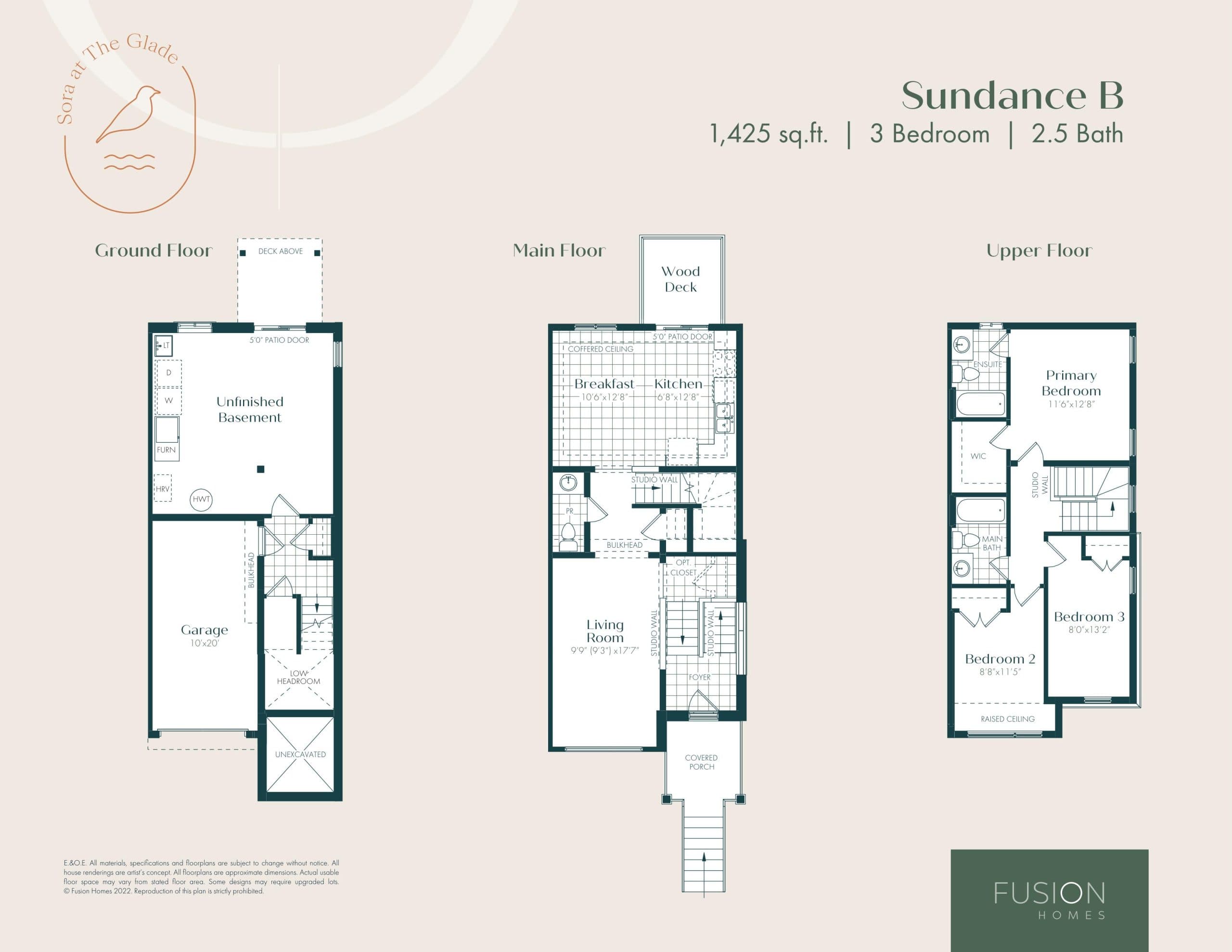 Sundance B Floor Plan at Sora at The Glade Towns - 1425 sq.ft