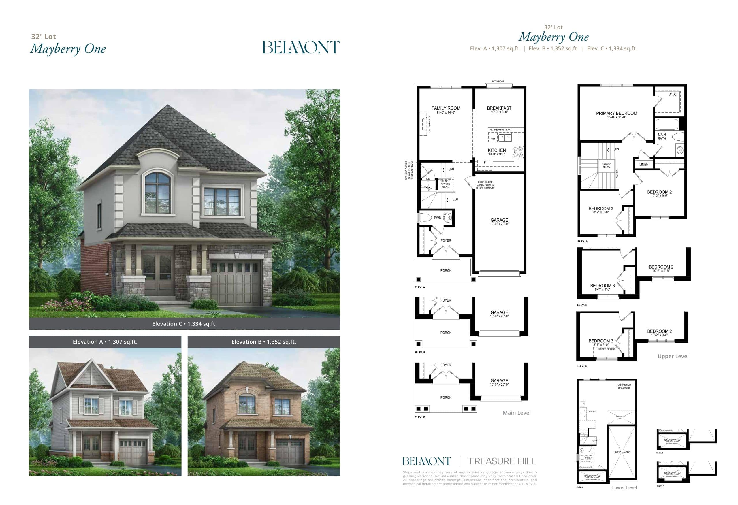 Mayberry One Floor Plan at Belmont The Harmony Series - 1352 sq.ft