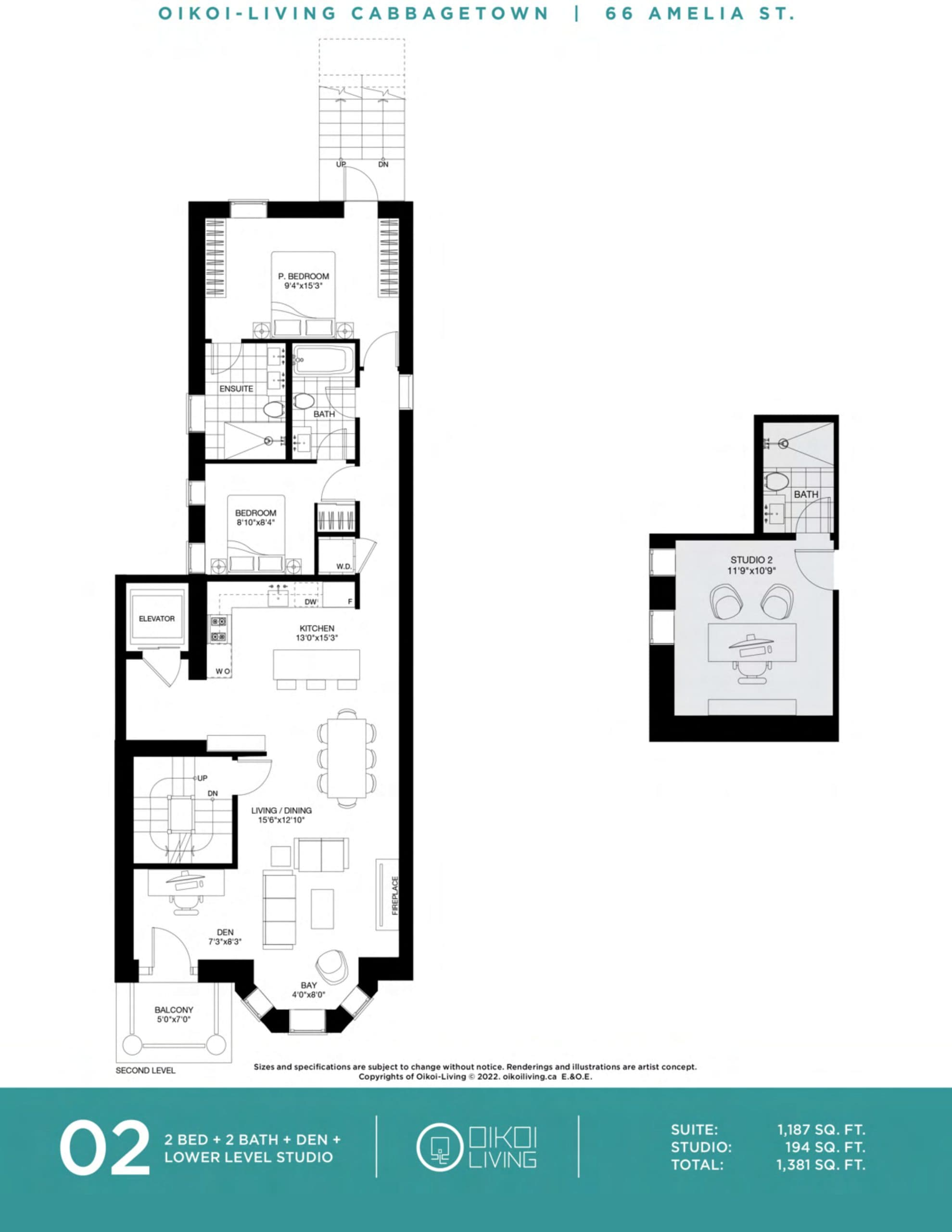 02 Floor Plan at Amelia Condos by Oikoi Living - 1187 sq.ft