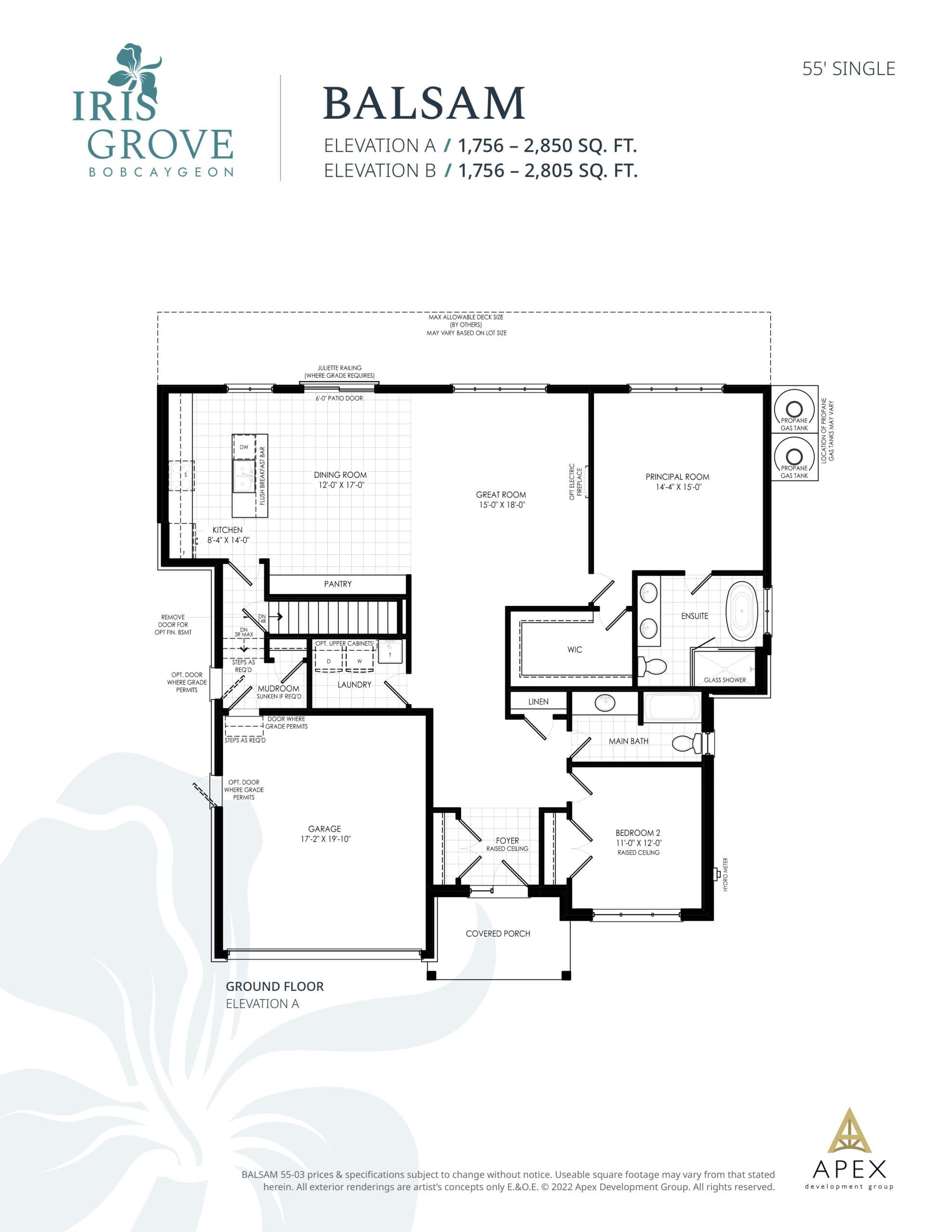 Balsam Floor Plan at Iris Grove - 1756 sq.ft