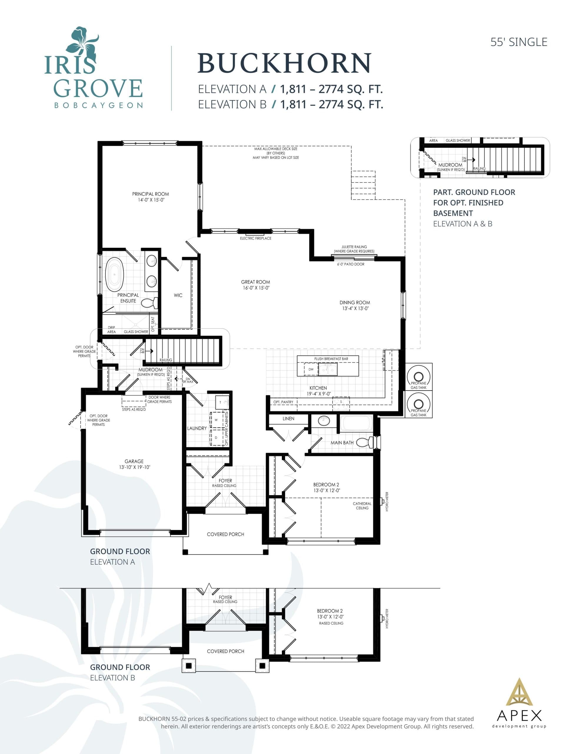 Buckhorn Floor Plan at Iris Grove - 1811 sq.ft