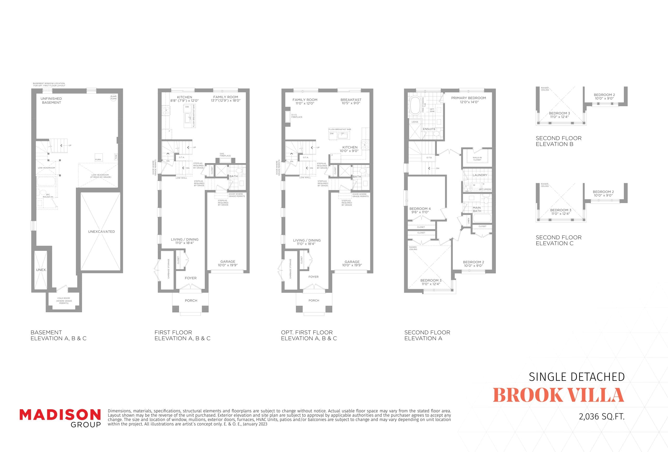 Brook Villa Floor Plan at MILA by Madison Towns Phase 2 - 2036 sq.ft