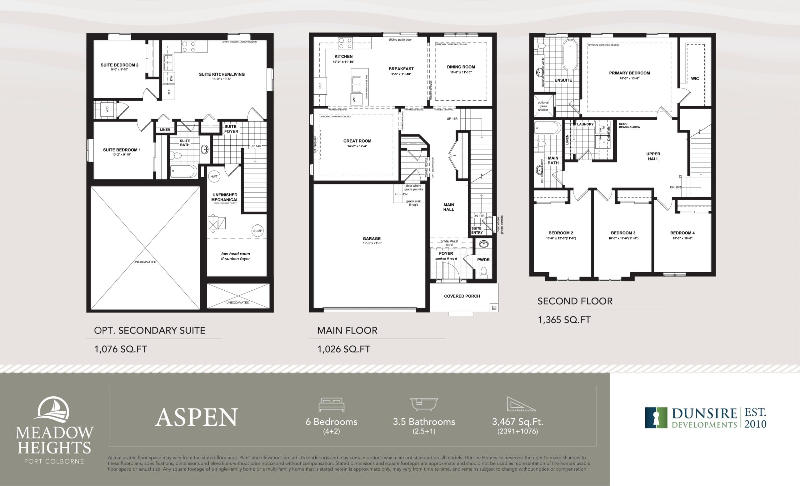 Aspen - C Floor Plan at Meadow Heights - 2391 sq.ft