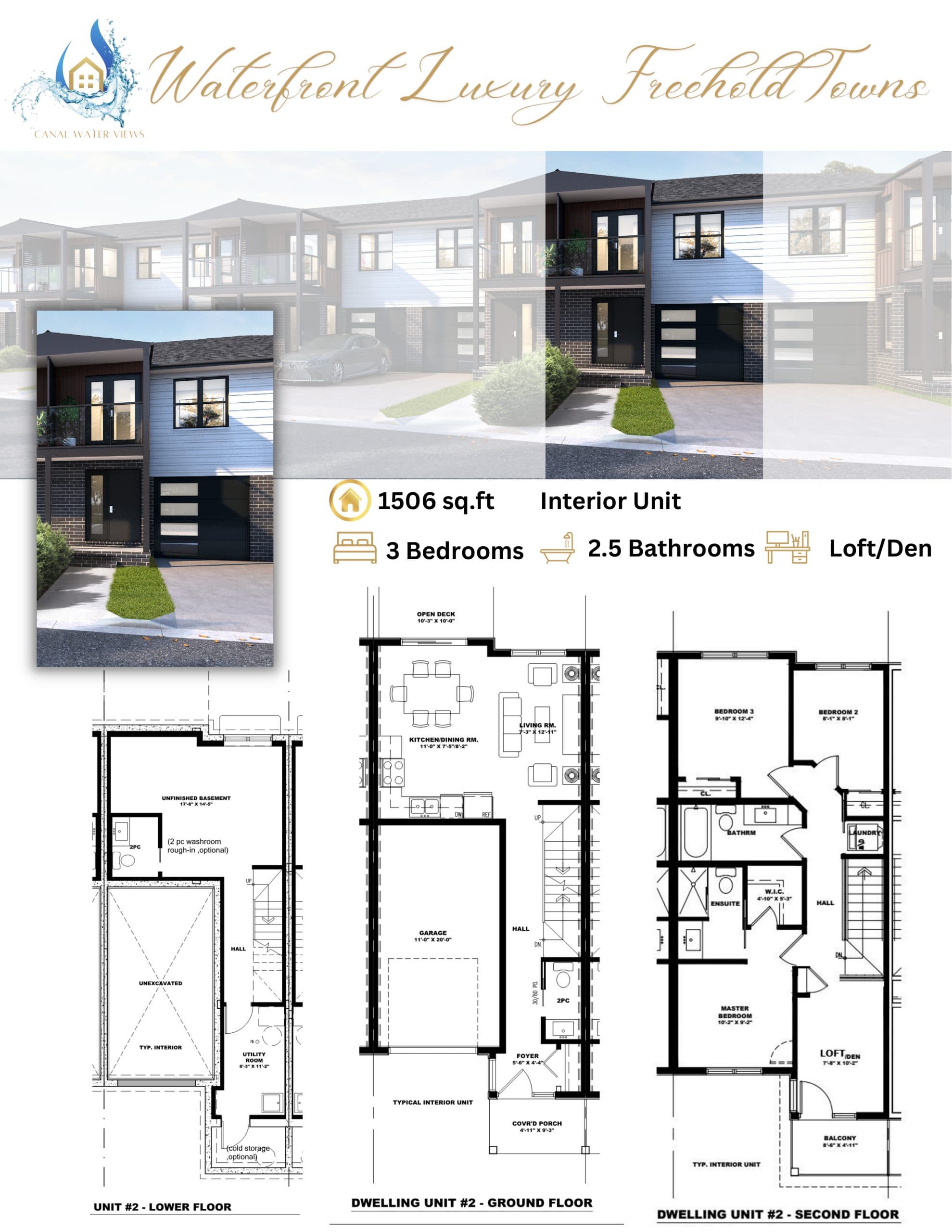 1506 sq.ft (Interior) Floor Plan at Canal Water Views - 1506 sq.ft