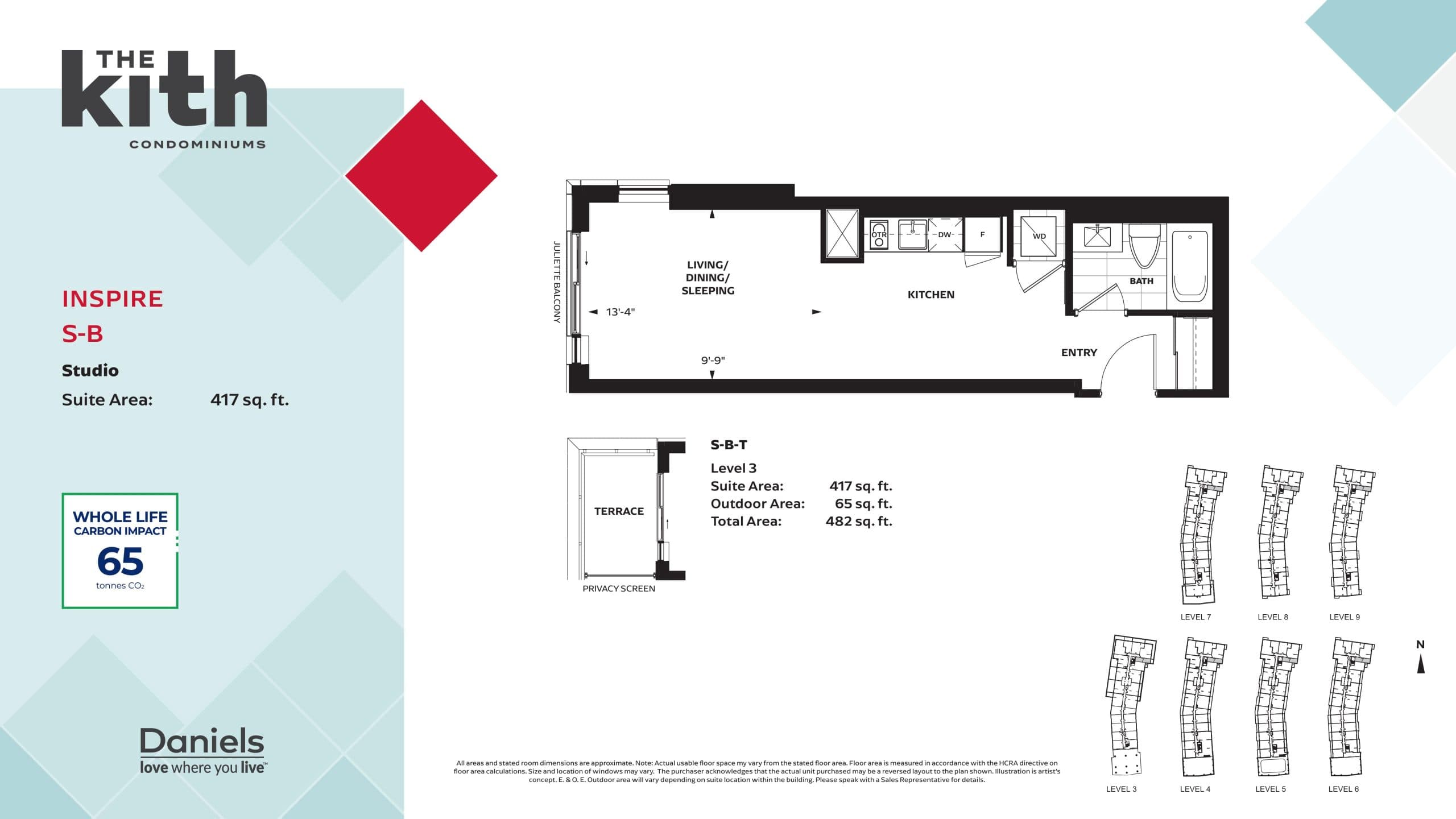 Inspire S-B Floor Plan at The Kith Condos - 417 sq.ft